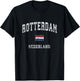 Rotterdam Netherlands Vintage Athletic Sports Design T-Shirt - T-Shirt | Black