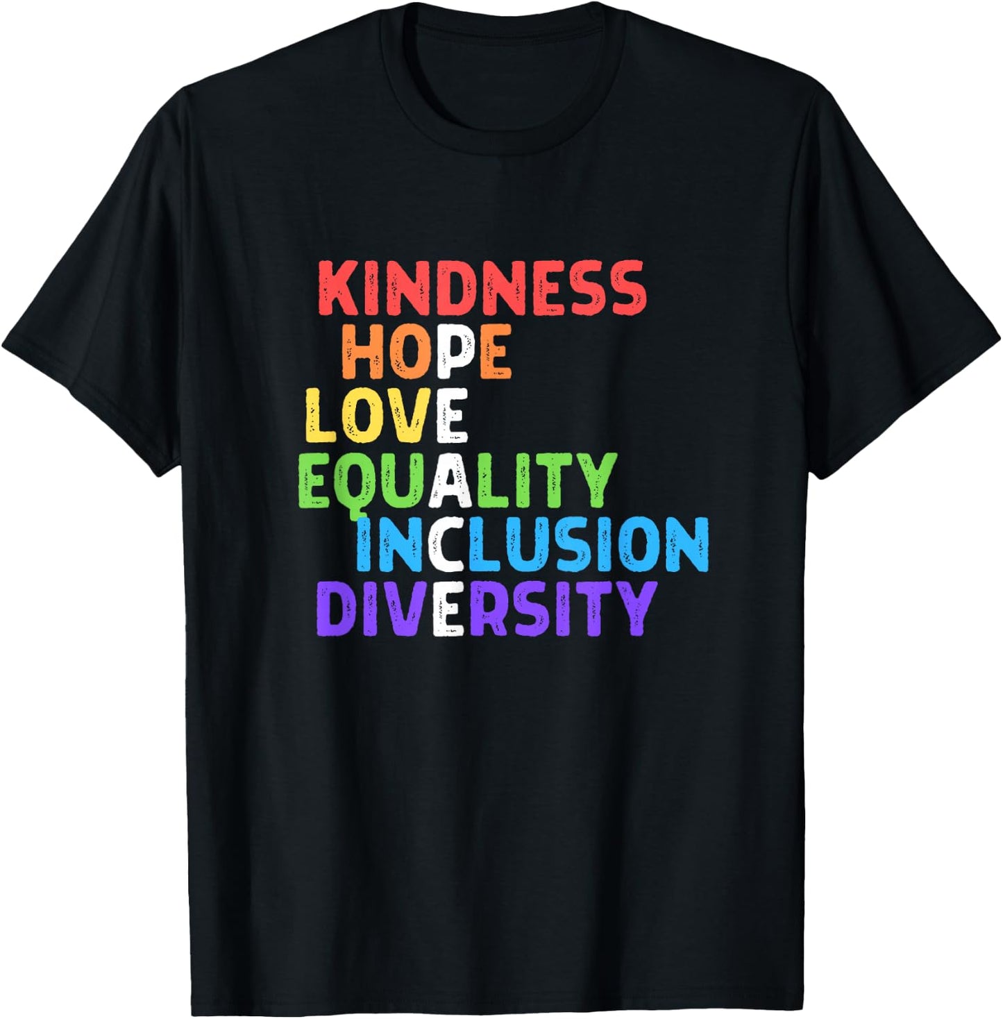 Kindness Peace Equality Inclusion Diversity Human Rights Small T-Shirt - T-Shirt | Black