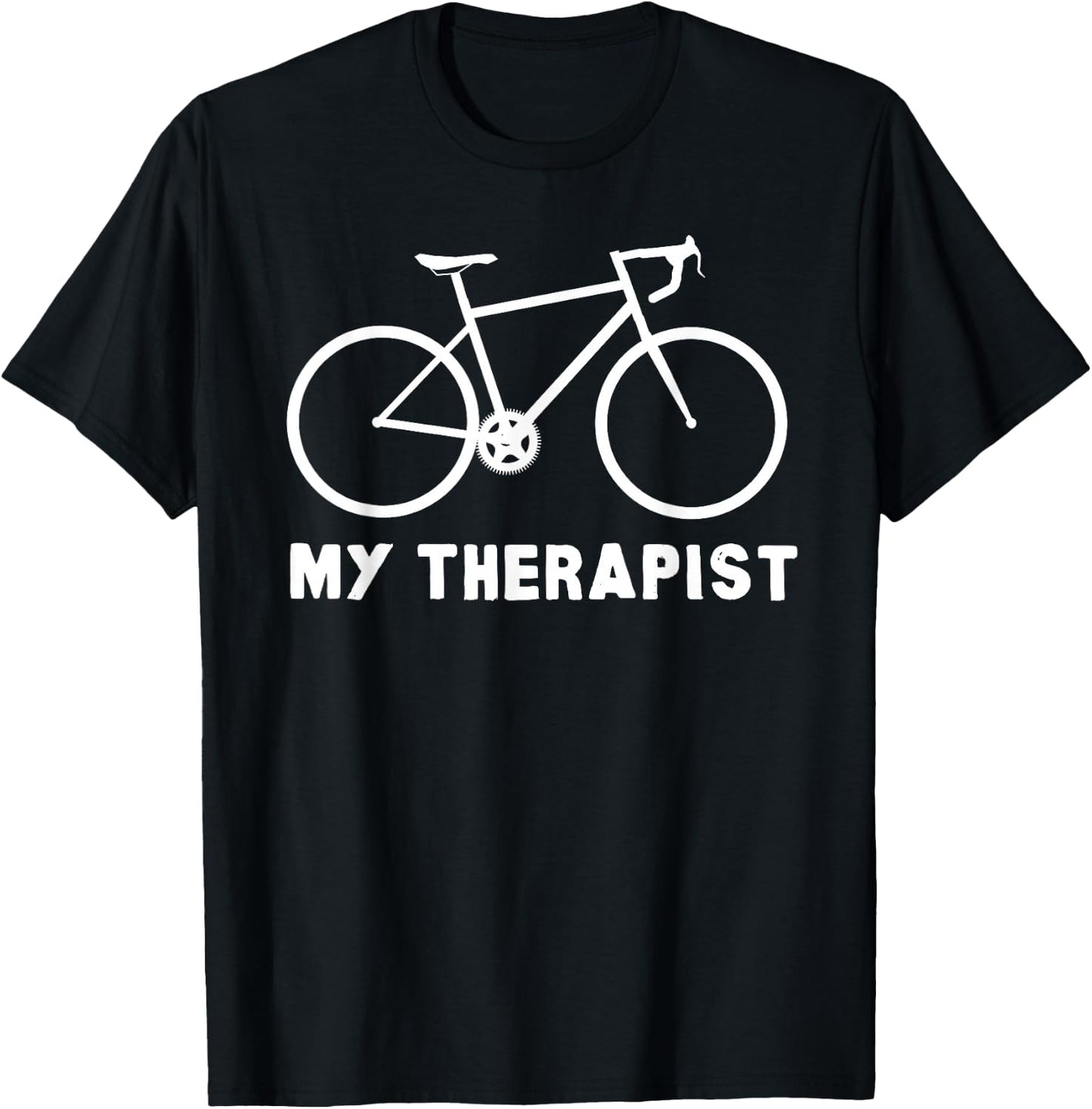 My Therapist Bicycle Funny Bike Riding Rider Cycling Gift T-Shirt - T-Shirt | Black
