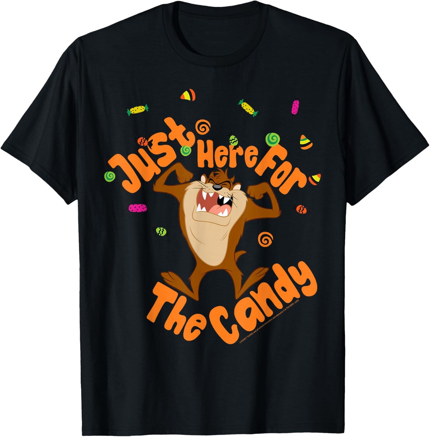 Looney Tunes Tasmanian Devil Here For Candy T-Shirt - T-Shirt | Black