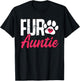 Fur Auntie Breed Paws Dogs Paw Print Puppy Pup Top Dog Breed Women T-Shirt - T-Shirt | Black