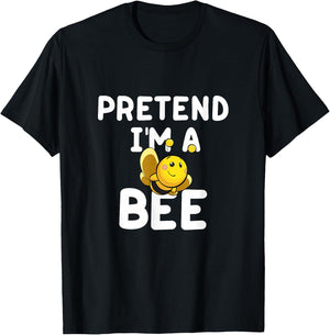 Pretend I'm a Bee Funny Lazy Easy Halloween Costume T-Shirt - T-Shirt | Black