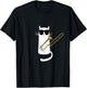 Funny Cat Wearing Sunglasses Playing Trombone Small T-Shirt - T-Shirt | Black