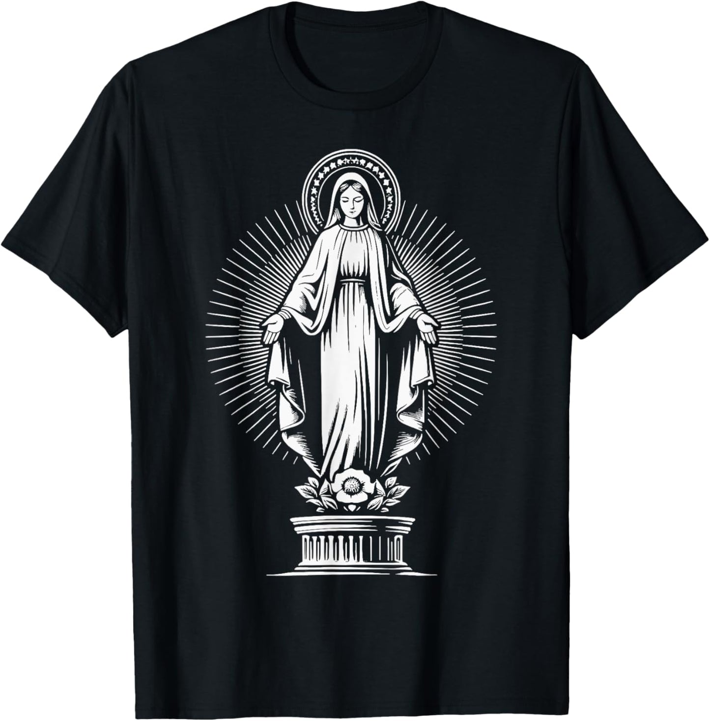 Our Lady of the Pillar Powerful Symbol Saint Mary Mother T-Shirt - T-Shirt | Black