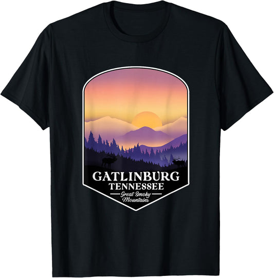 Great Smoky Mountains - Gatlingburg Tennessee Hiking T-Shirt - T-Shirt | Black