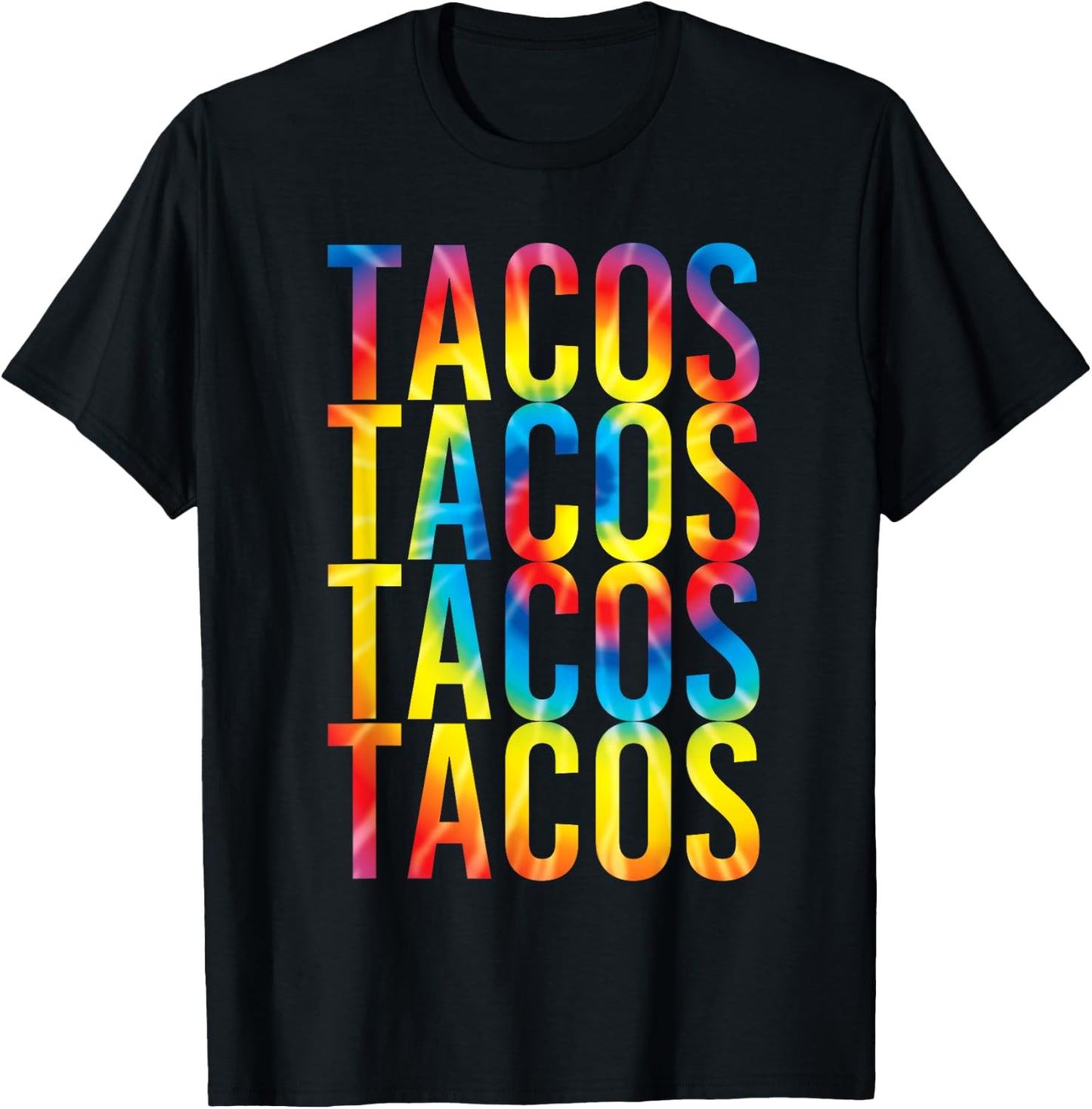 Retro Tacos Vintage Tie Dye Taco Tuesday Mexican T-Shirt - T-Shirt | Black