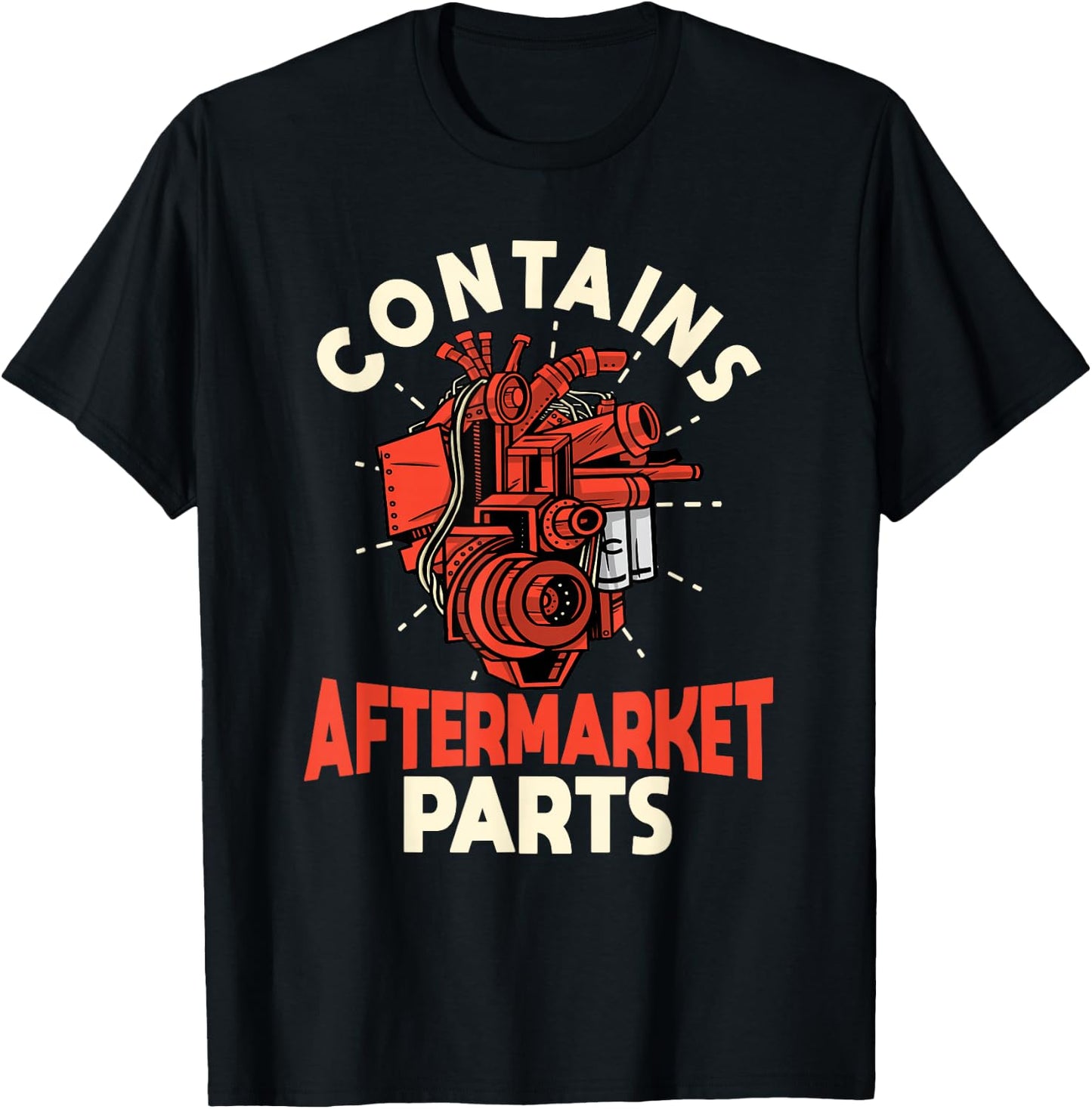 Contains Aftermarket Parts Open Heart Surgery Survivor T-Shirt - T-Shirt | Black