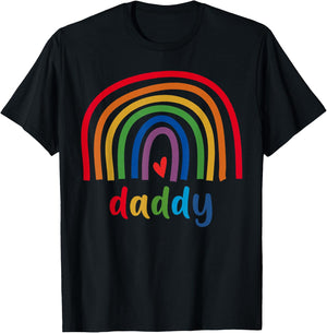 Daddy Rainbow Gifts Men Family Matching Birthday T-Shirt - T-Shirt | Black
