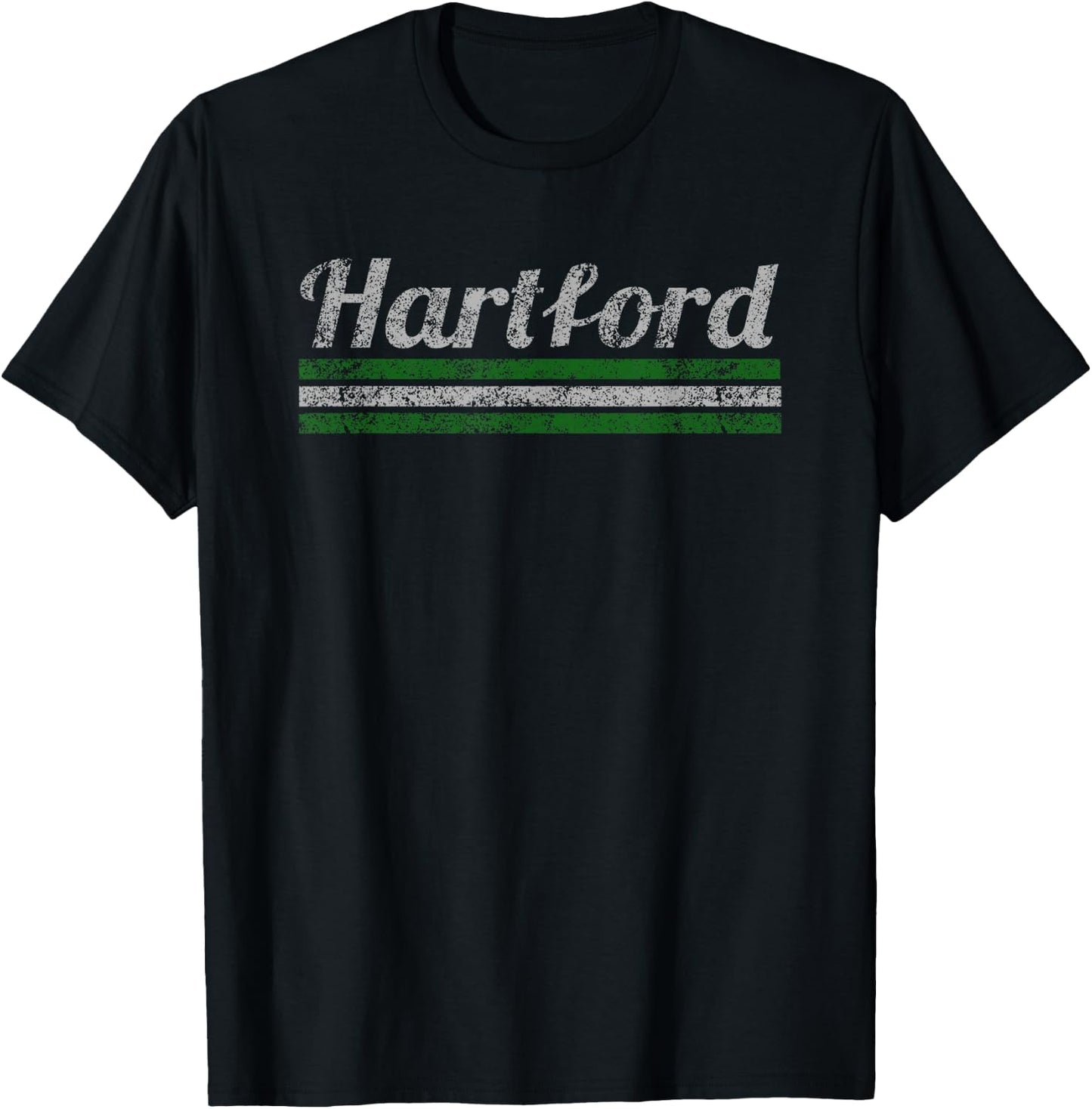 Hartford Connecticut Retro Vintage Weathered Throwback T-Shirt - T-Shirt | Black