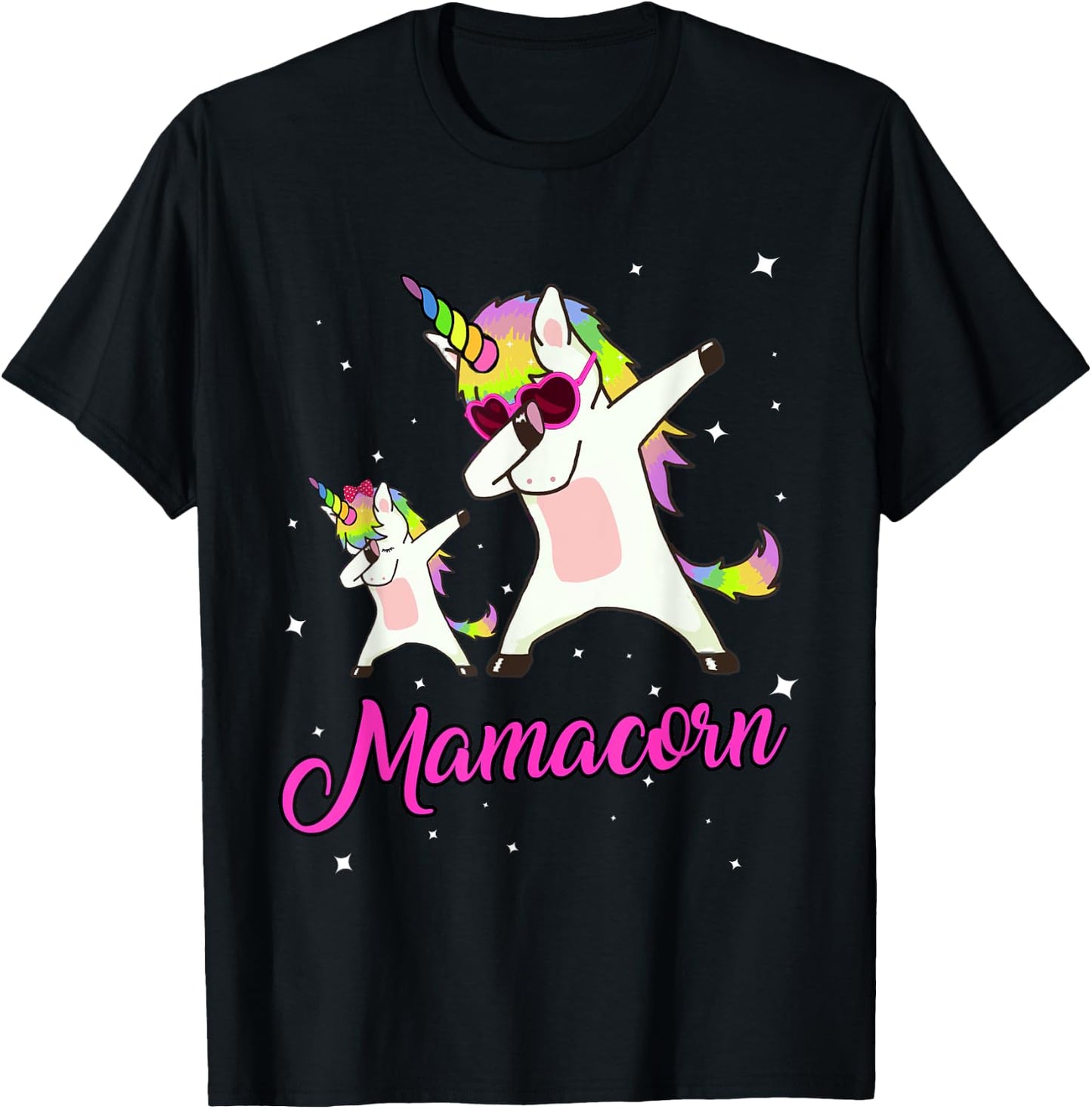 Mamacorn Unicorn Mom Mother's Day Mommy of the Unicorn Girl T-Shirt - T-Shirt | Black
