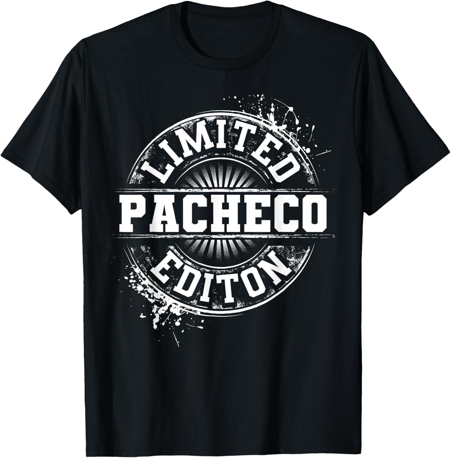 PACHECO Funny Surname Family Tree Birthday Reunion Gift T-Shirt - T-Shirt | Black