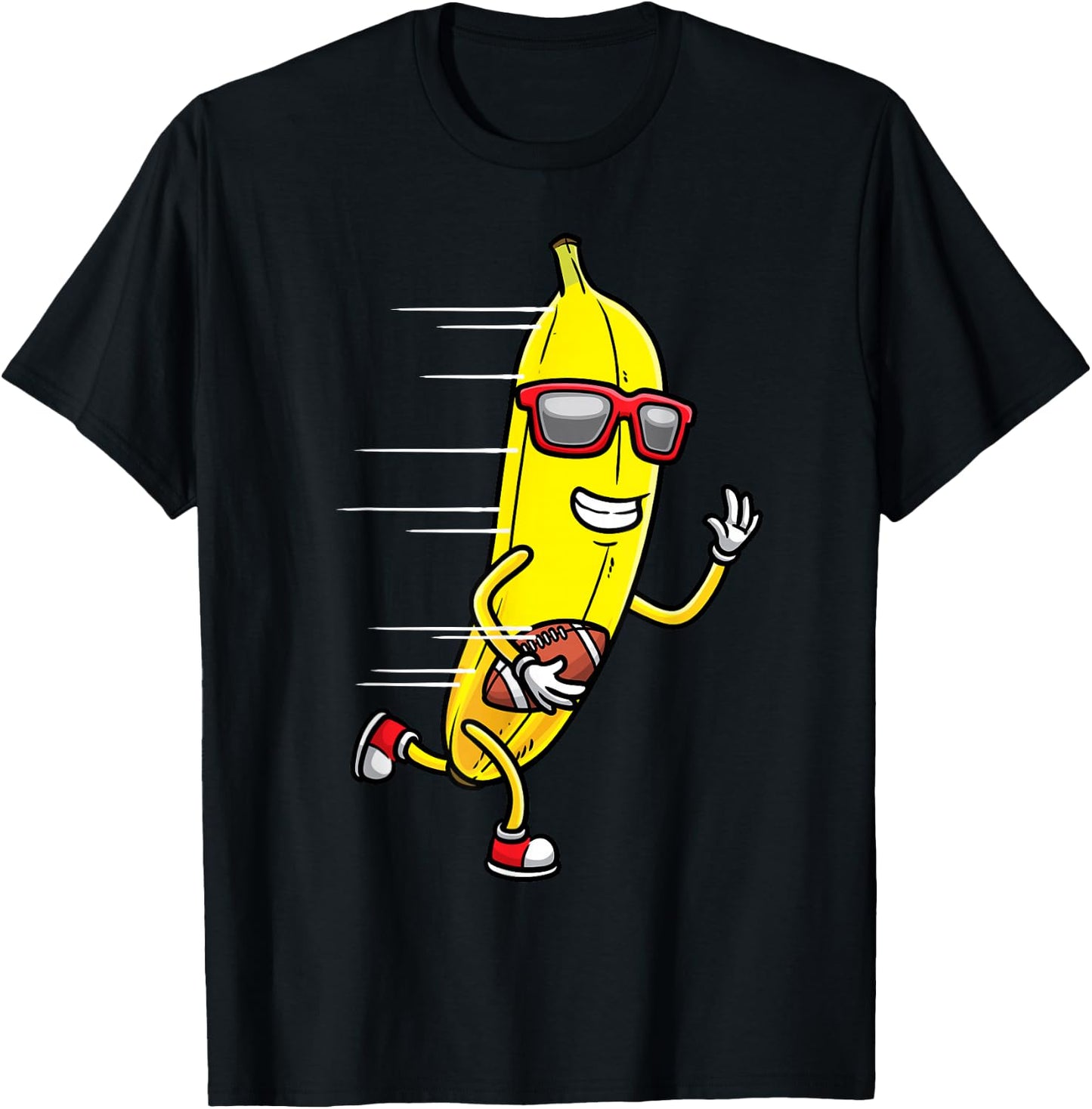 Banana Playing Football Fruit Football Player T-Shirt - T-Shirt | Black