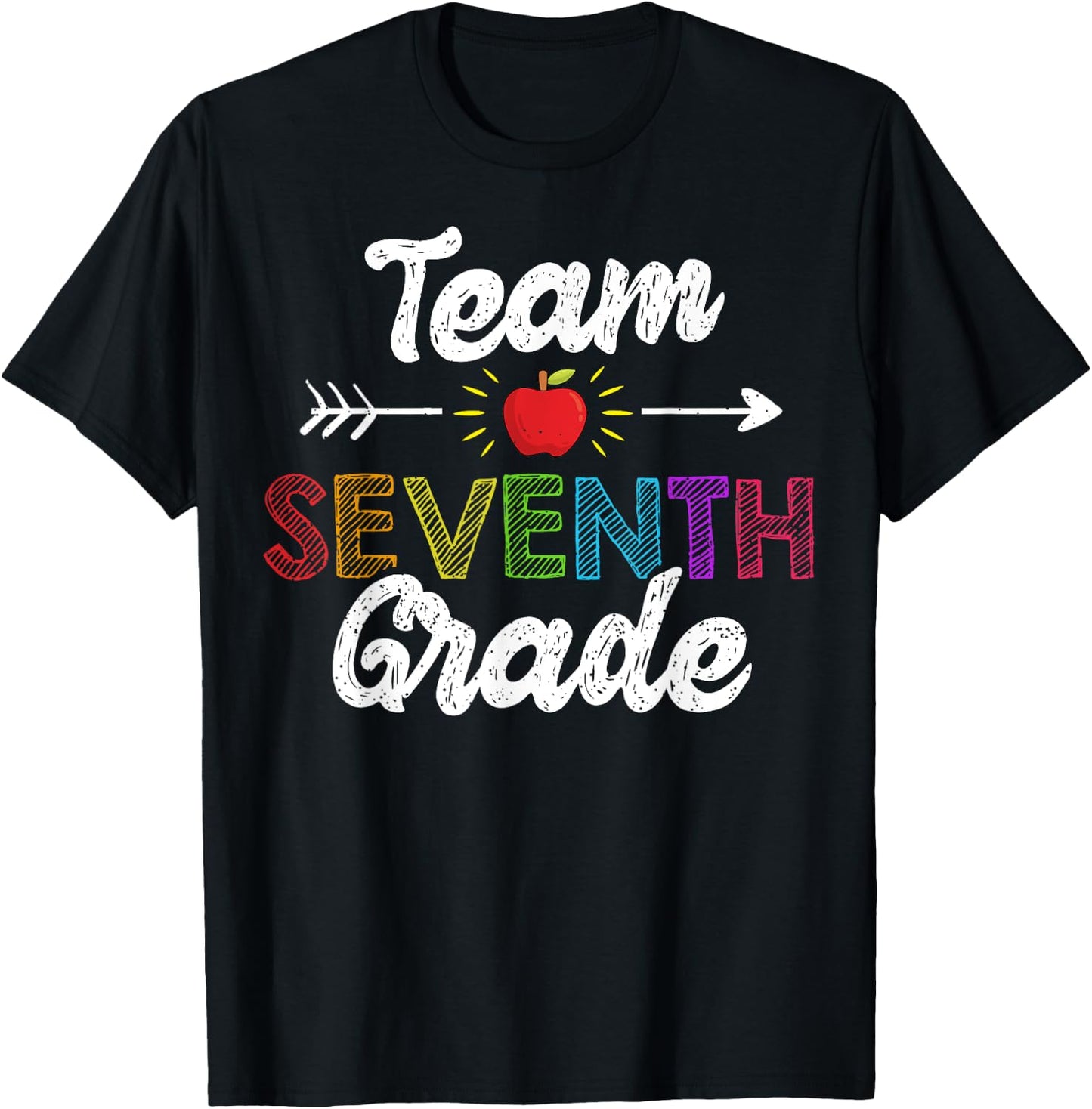 Team Seventh Grade Teacher Student Funny Back To School Gift Women Girls Kids T-Shirt - T-Shirt | Black