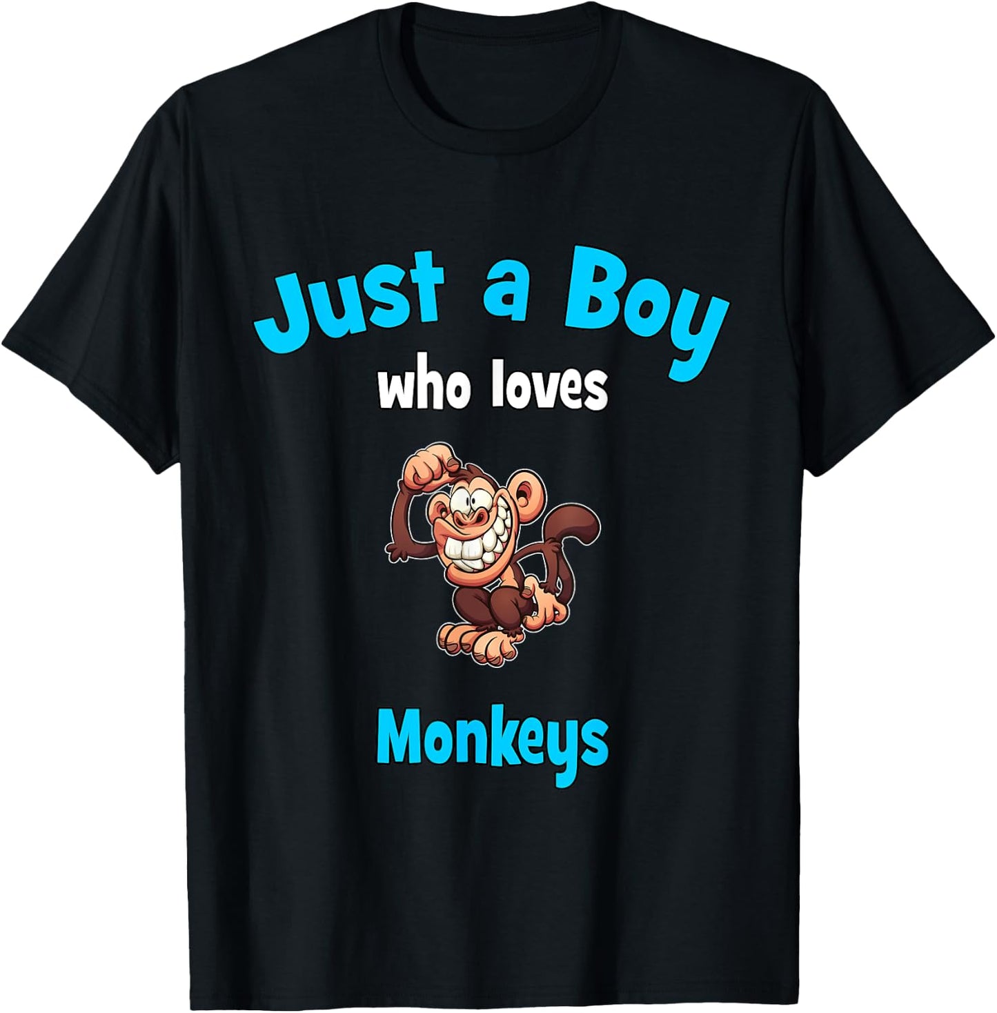 Monkey Shirt for Boys | Children's Monkey T-Shirt - T-Shirt | Black