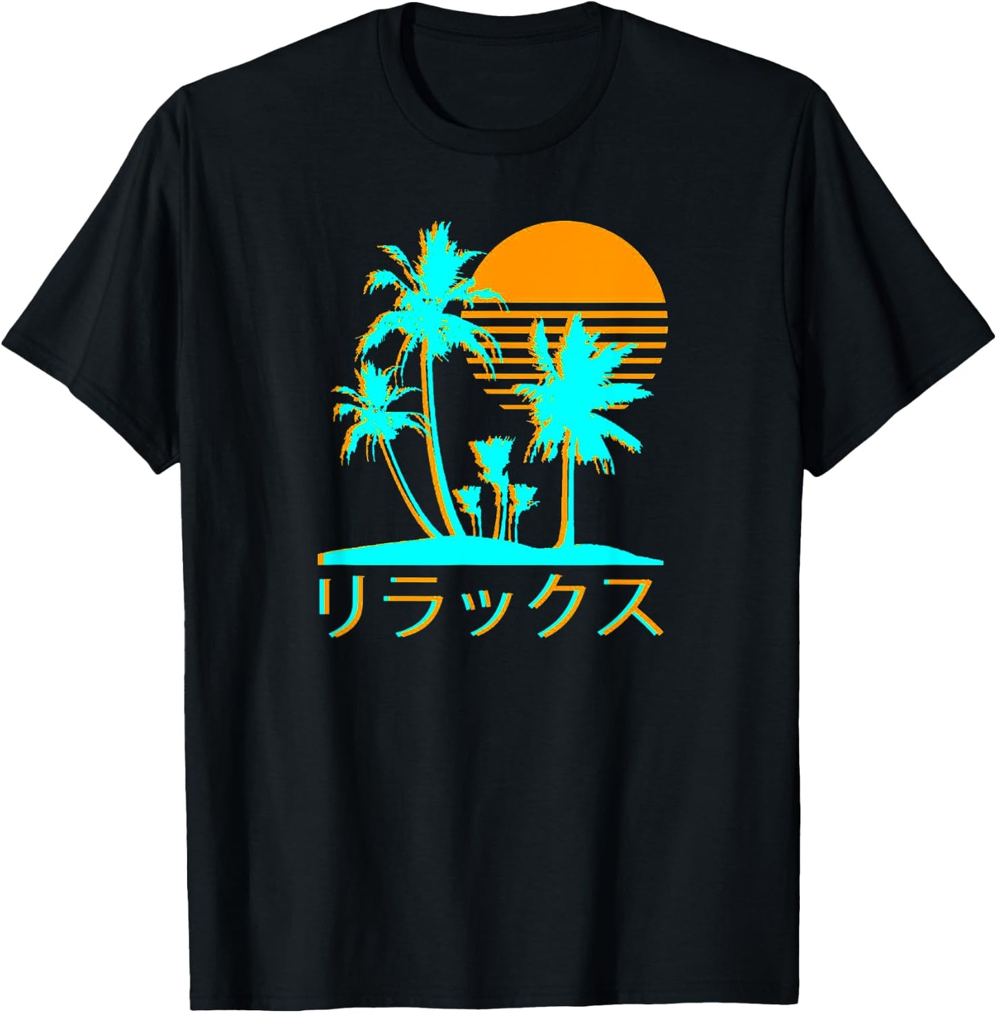Japanese Relax Vaporwave Harajuku Graphic Design , Black, Small T-Shirt - T-Shirt | Black