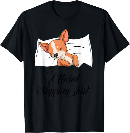 Sleeping Chihuahua Pyjamas Dog Lover Gift Official Napping T-Shirt - T-Shirt | Black