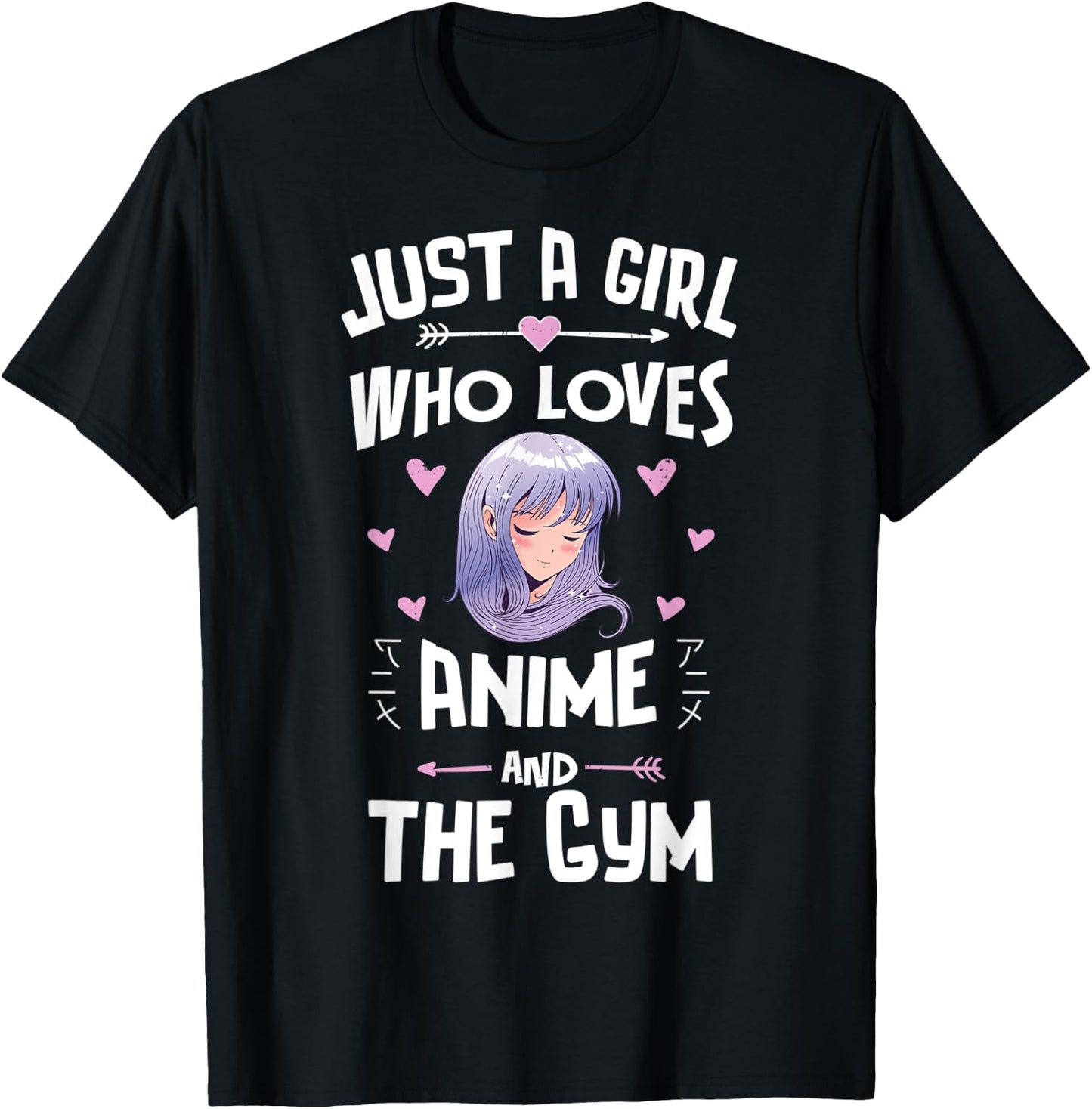 Just A Girl Who Loves Anime And The Gym Gift Women T-Shirt - T-Shirt | Black