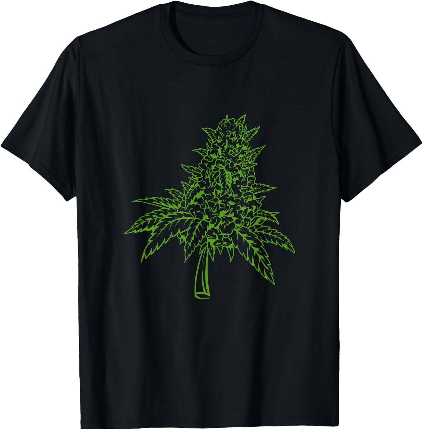 Bud Leaf Cannabis Marijuana Weed Smoker Pot Stoner T-Shirt - T-Shirt | Black