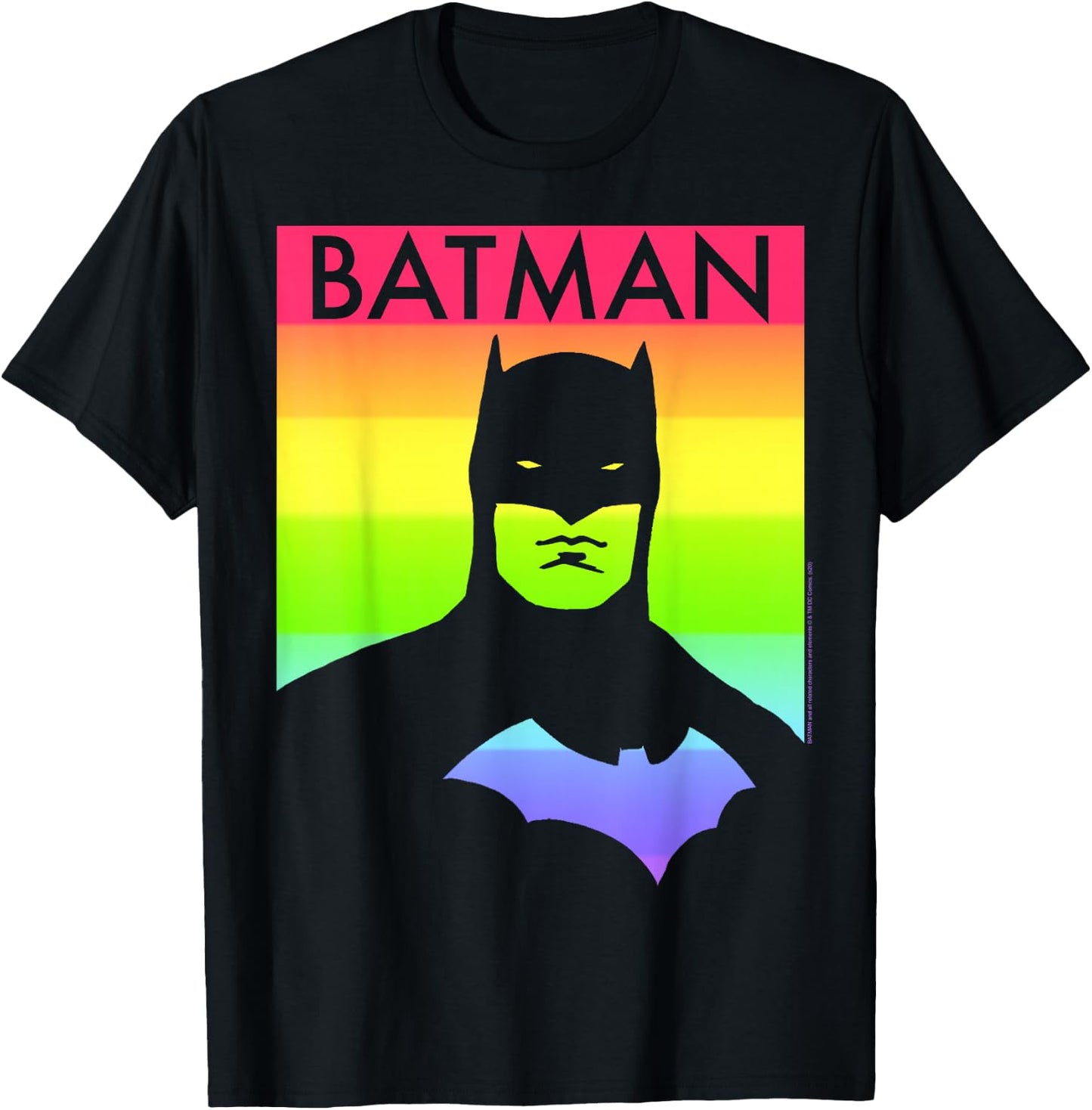 DC Comics Pride Batman Rainbow Poster T-Shirt - T-Shirt | Black