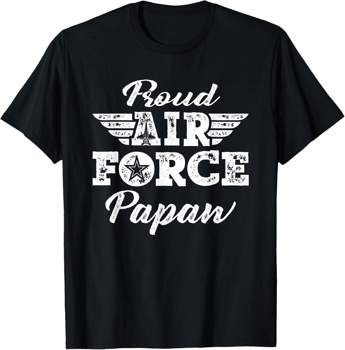 Proud US Air Force Papaw Pride Military Family Grandpa Gifts T-Shirt - T-Shirt | Black