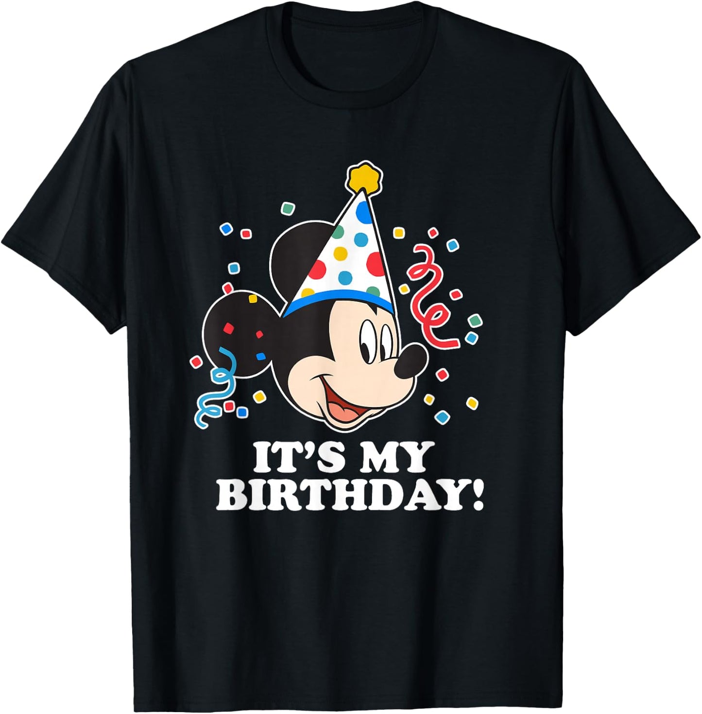 Disney Mickey Mouse It's My Birthday T-Shirt - T-Shirt | Black