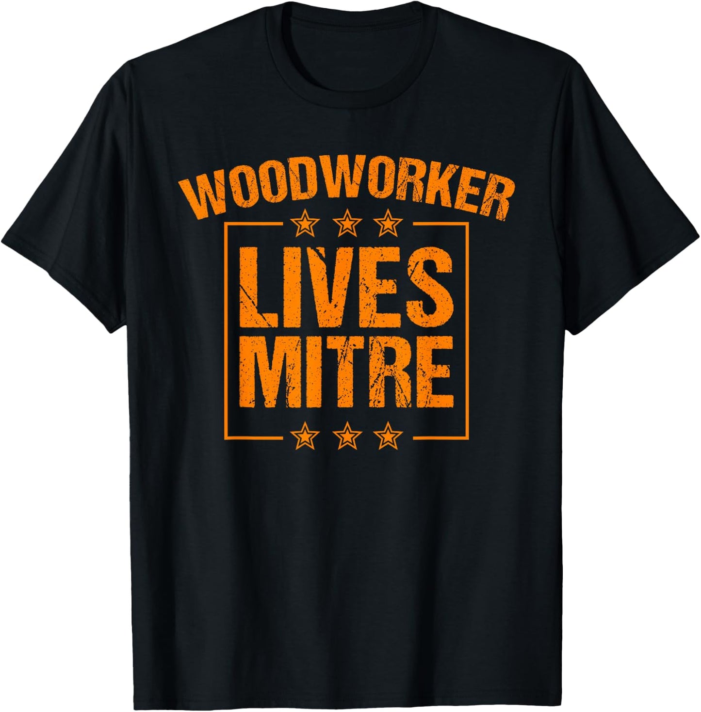 Funny Woodworker Lives Mitre Gift Cute Woodworking T-Shirt - T-Shirt | Black