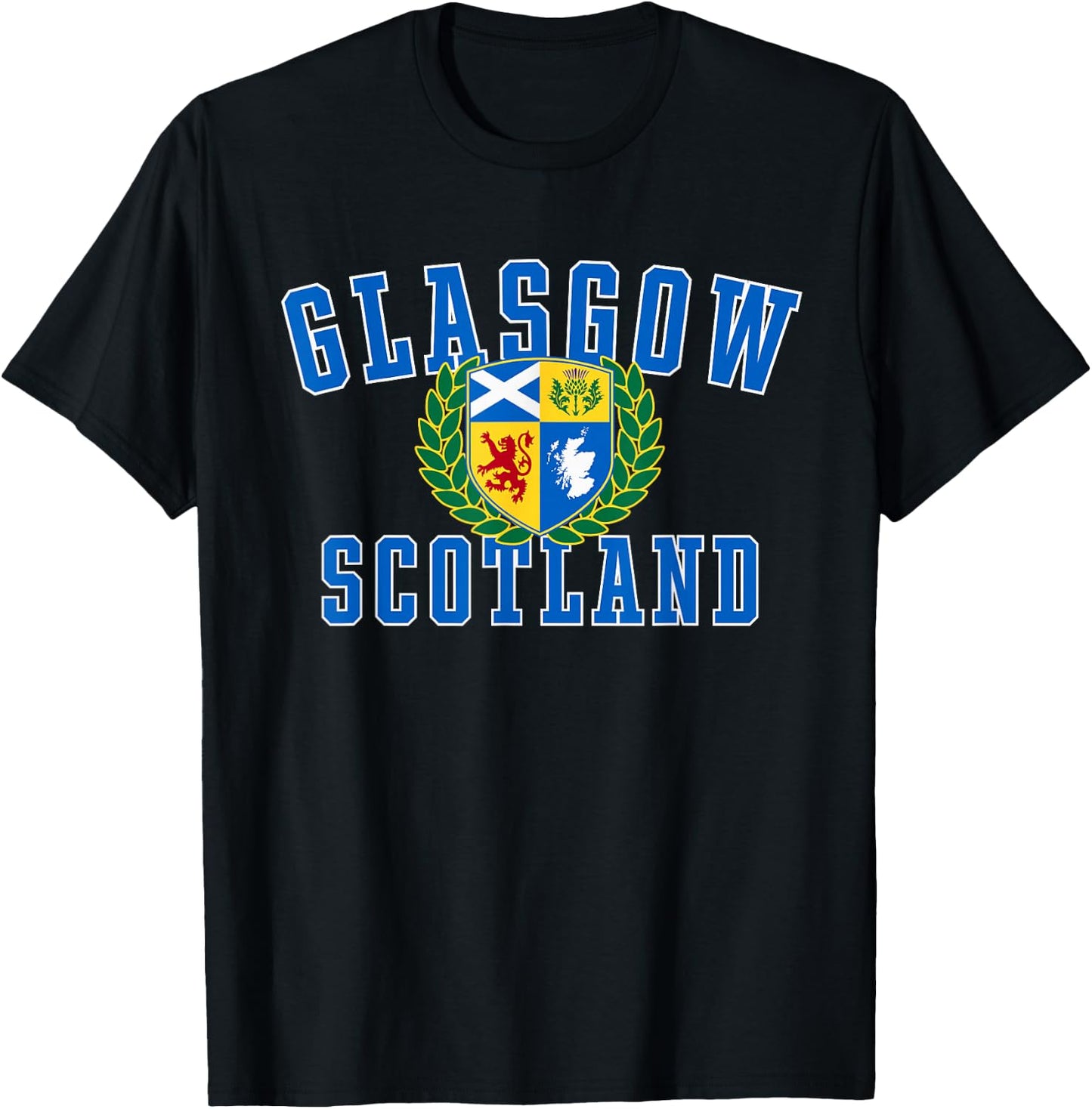 Glasgow Scotland Crest T-Shirt - T-Shirt | Black