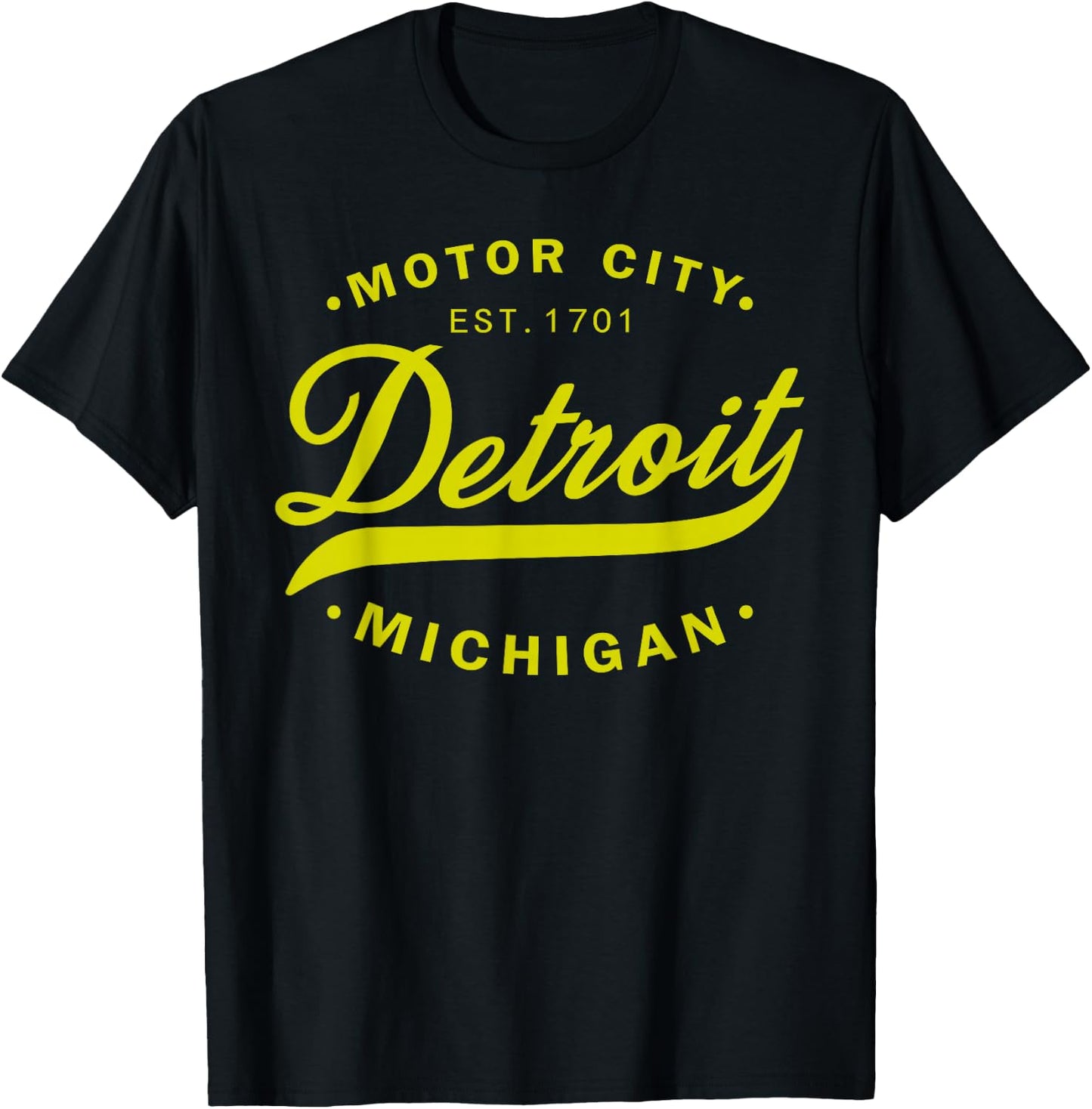 Classic Michiganians Vintage Detroit Motor City Michigan MI T-Shirt - T-Shirt | Black