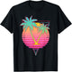Retro Art 1980s Synthwave Sunset Vaporwave T-Shirt - T-Shirt | Black