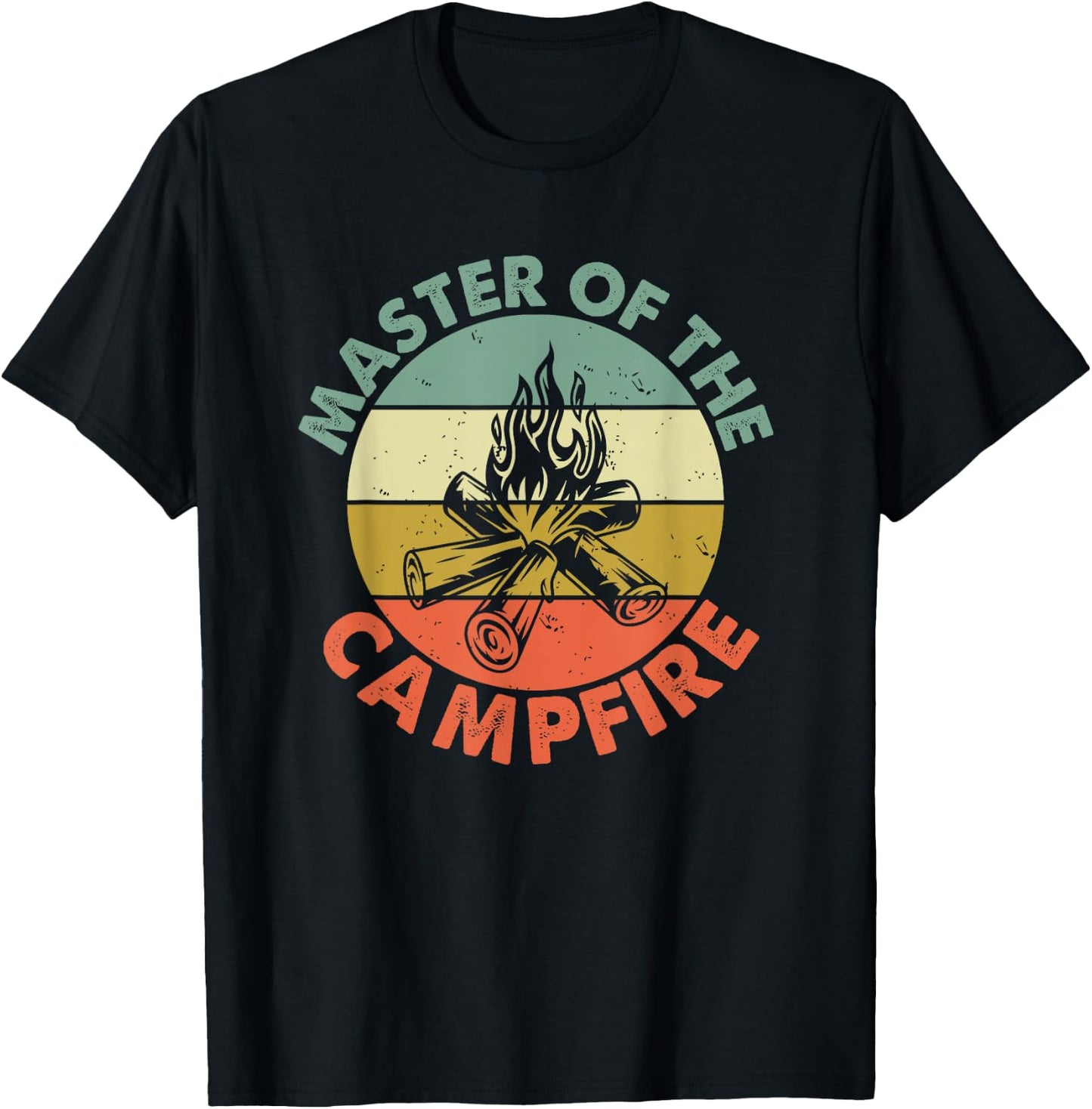Master of The Campfire Dad Camping Shirt Camping Dad Gift T-Shirt - T-Shirt | Black