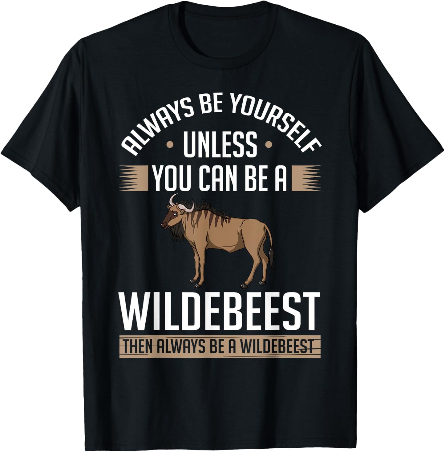 Blue Wildebeest Gnu Animal Antelope T-Shirt - T-Shirt | Black