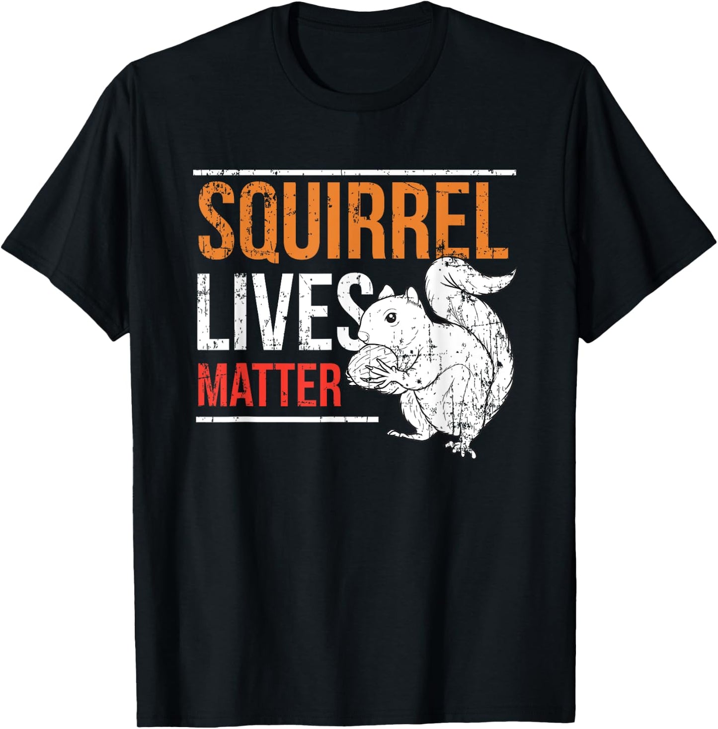 Funny Vintage Squirrel Lives Matter Gift Women Kids T-Shirt - T-Shirt | Black