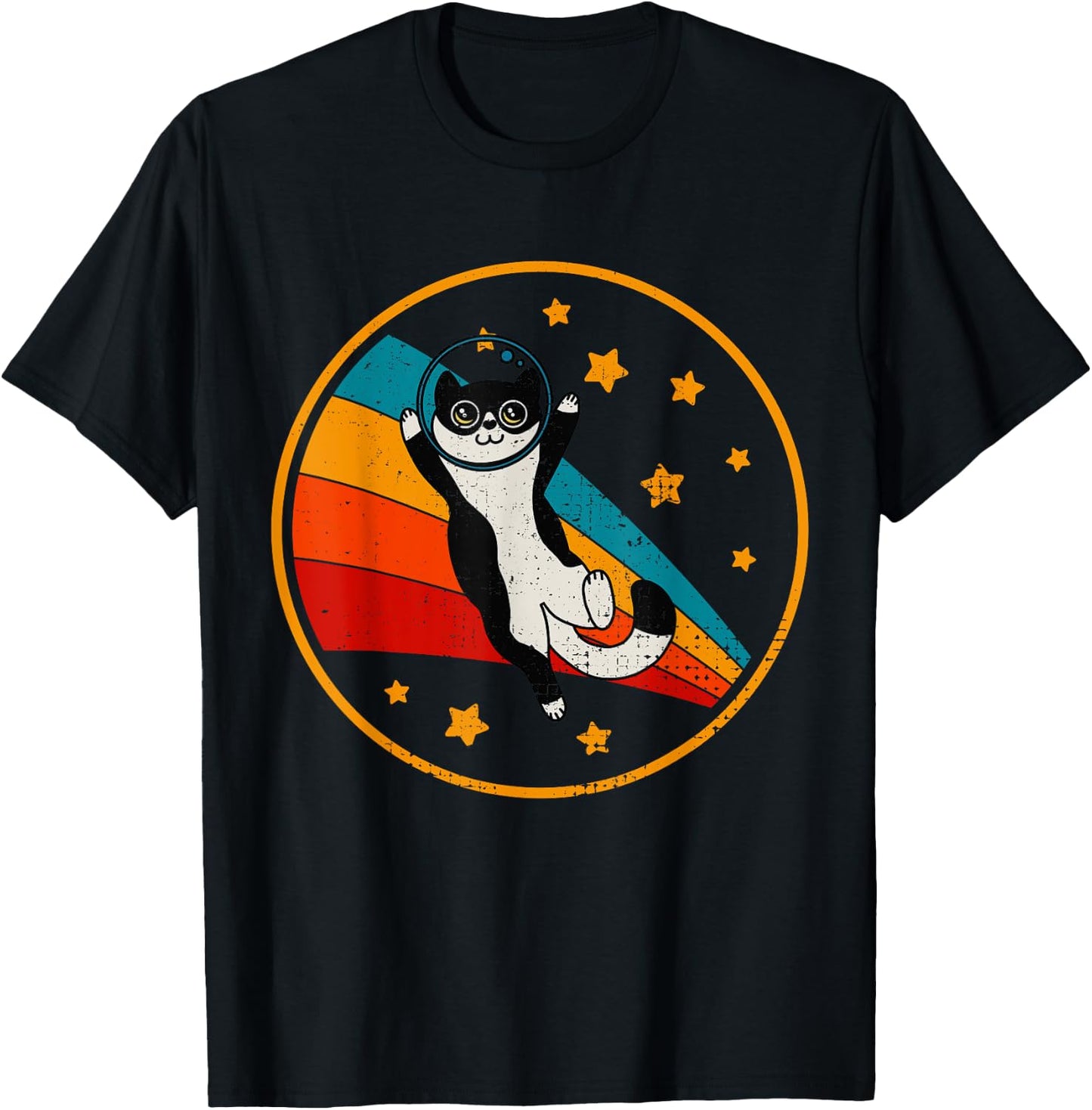 Cute Tuxedo Cat Two Tone Black & White Women Girls Kids T-Shirt - T-Shirt | Black