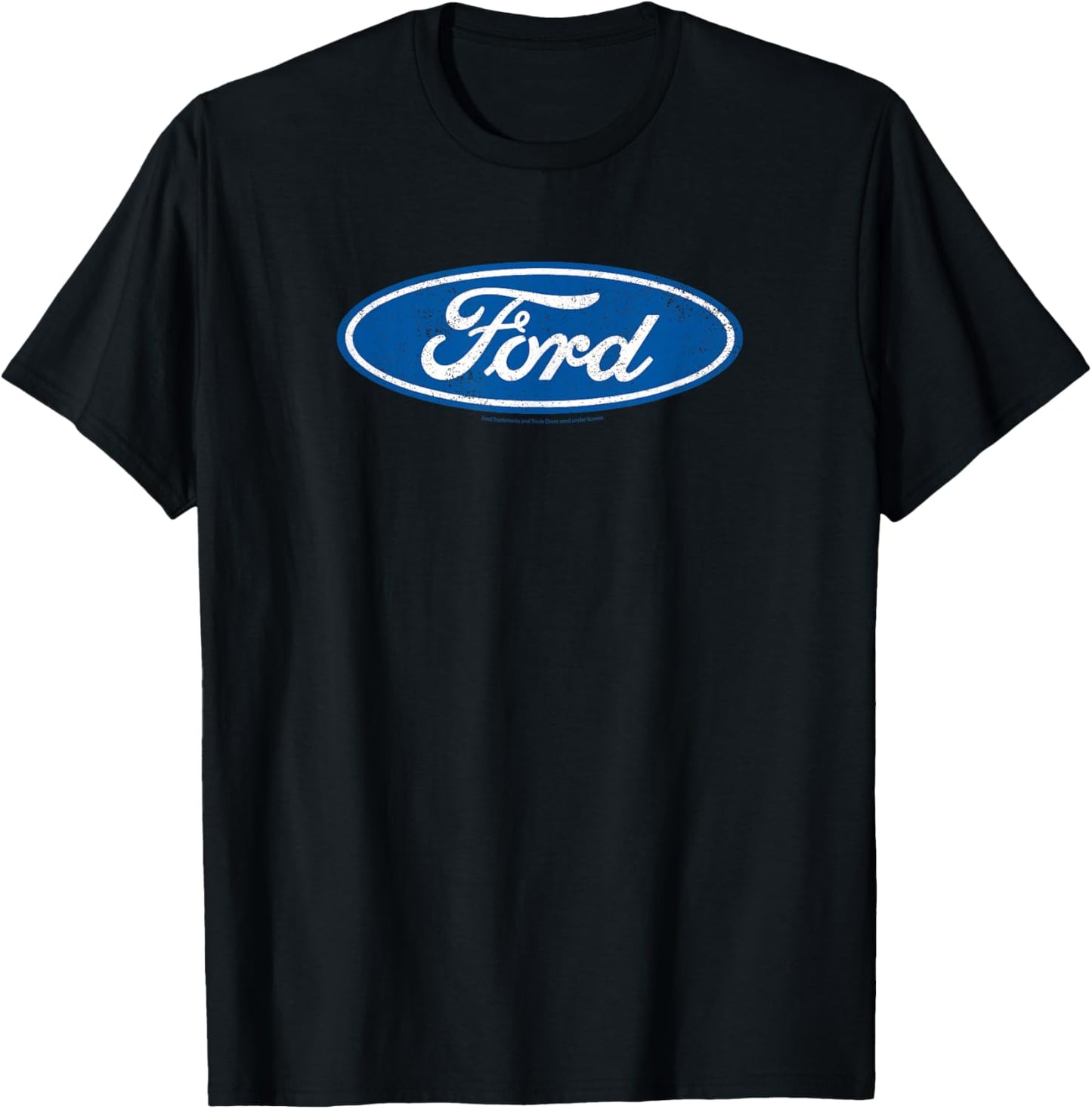 Ford - Distressed Blue Oval Logo T-Shirt - T-Shirt | Black