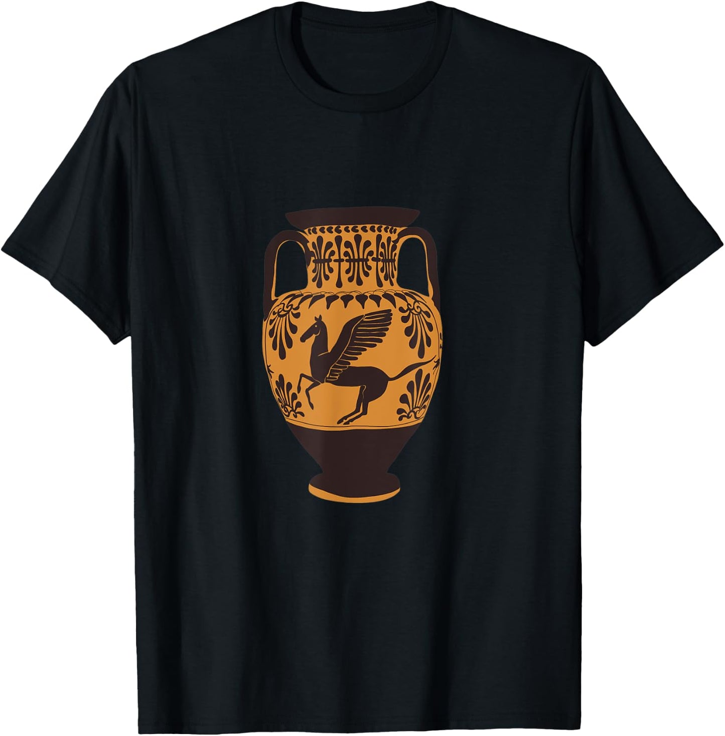 Pegasus Ancient Greek Vase Illustration for Classicists T-Shirt - T-Shirt | Black