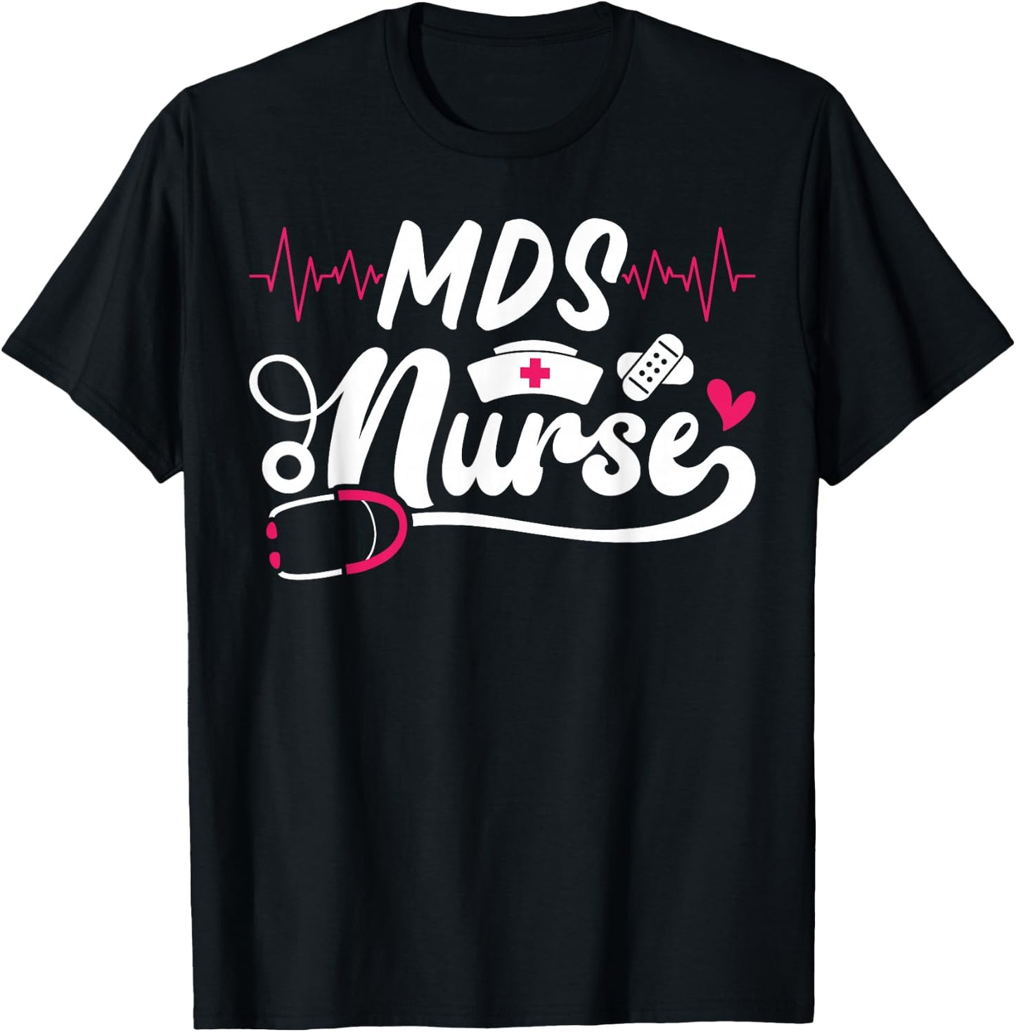 Cute MDS Nurse Stethoscope T-Shirt - T-Shirt | Black