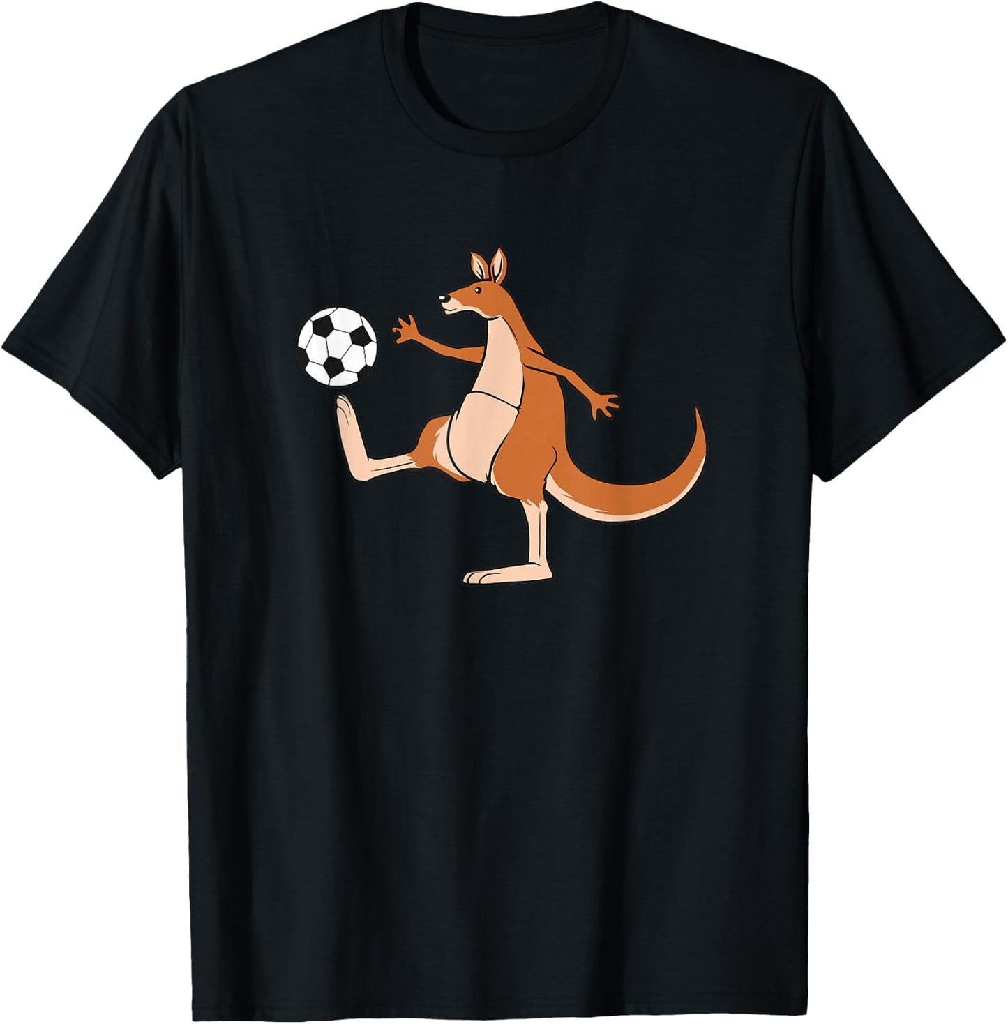 Soccer Player Kangaroo Australian Outback T-Shirt - T-Shirt | Black