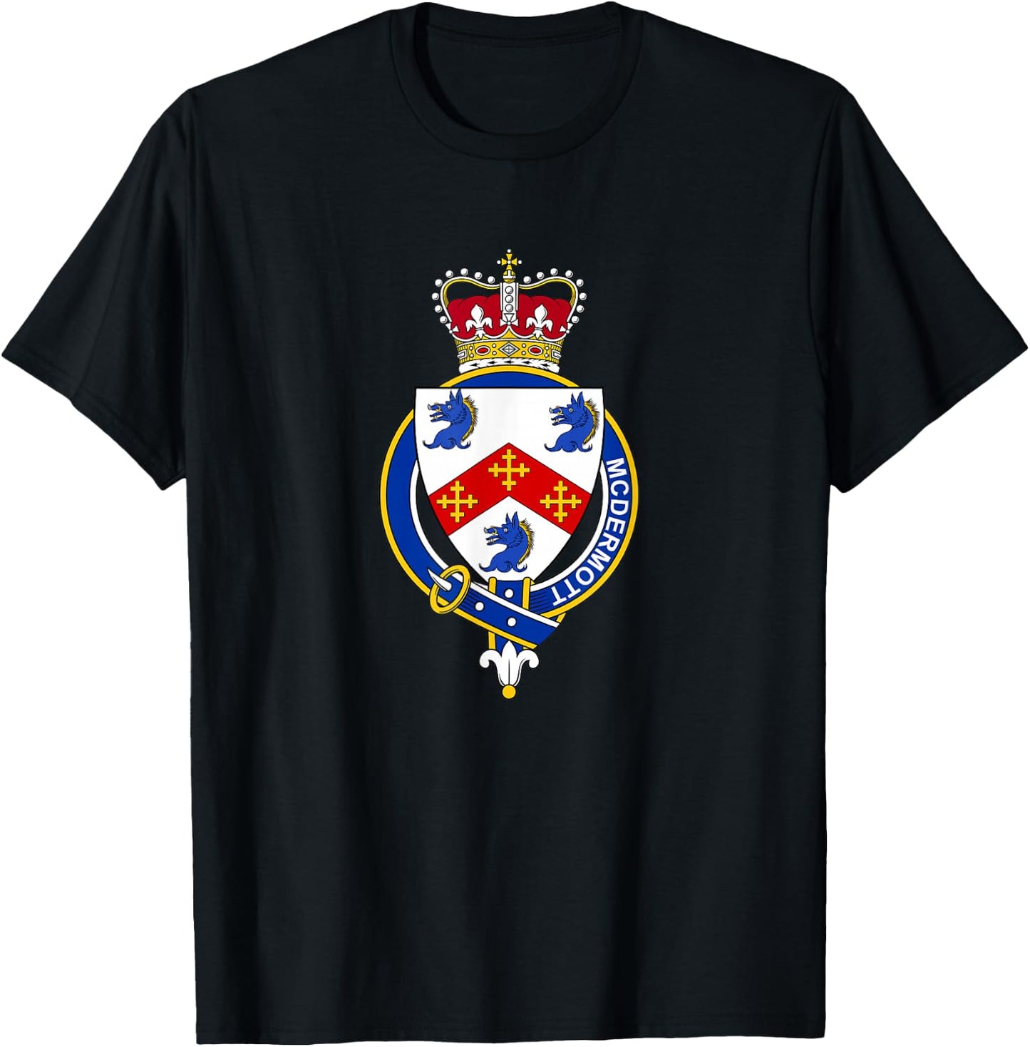 McDermott Coat of Arms - Family Crest T-Shirt - T-Shirt | Black