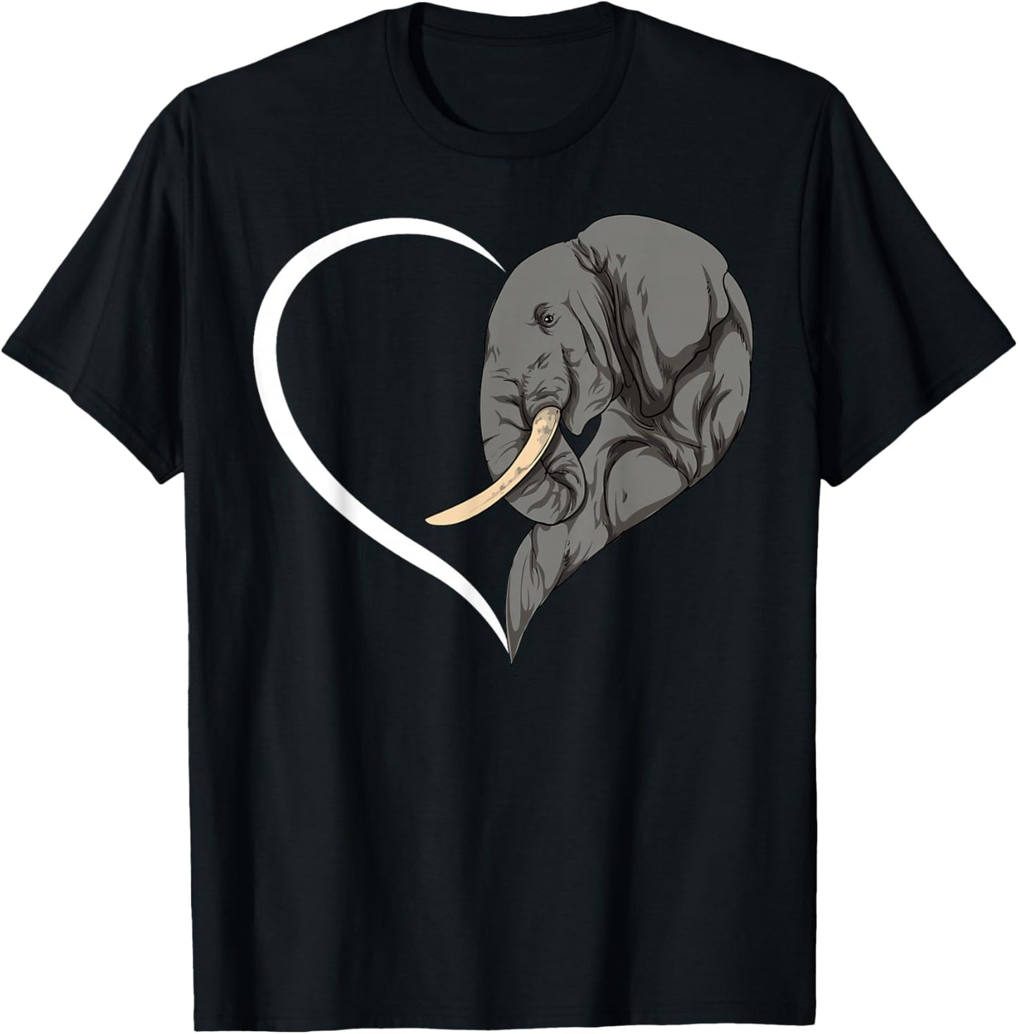 Elephant Shirts Girls Kids Heart Cute Elephant T-Shirt - T-Shirt | Black
