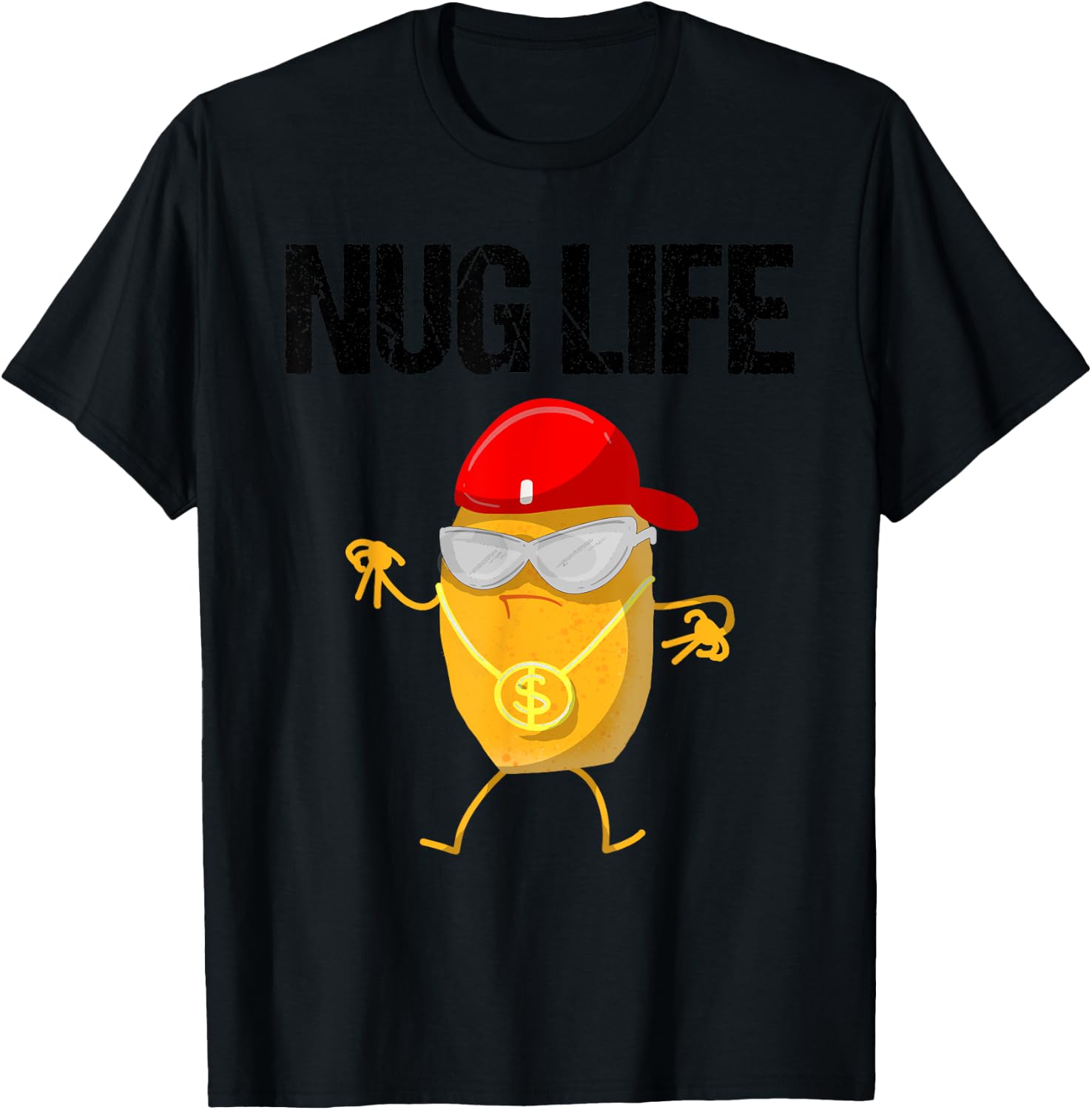 Funny Nug Life Gift | Cute Chicken Nuggets Lover Men Women T-Shirt - T-Shirt | Black