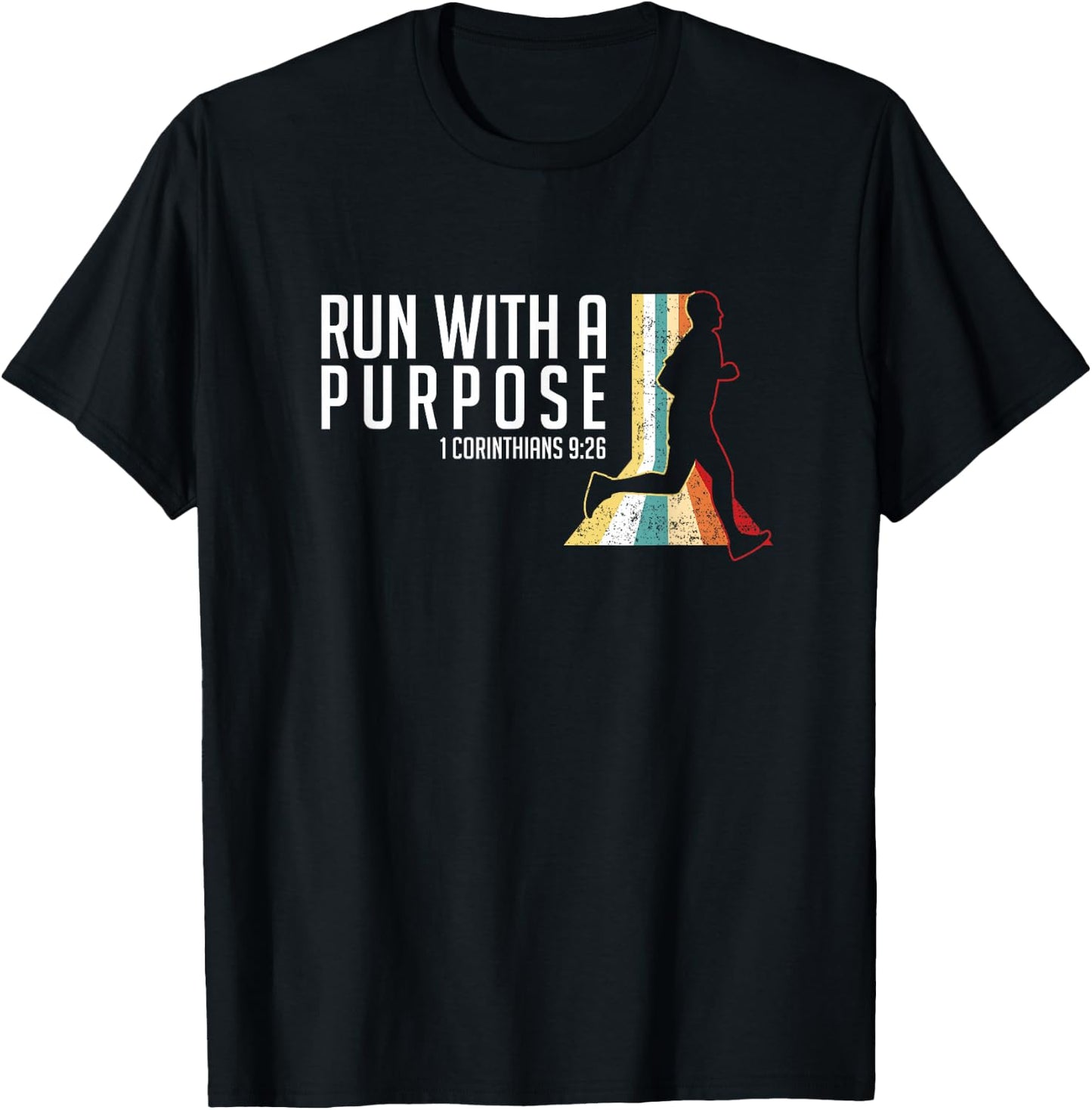 Bible Verse 1 Corinthians 9 26 Running Fitness T-Shirt - T-Shirt | Black