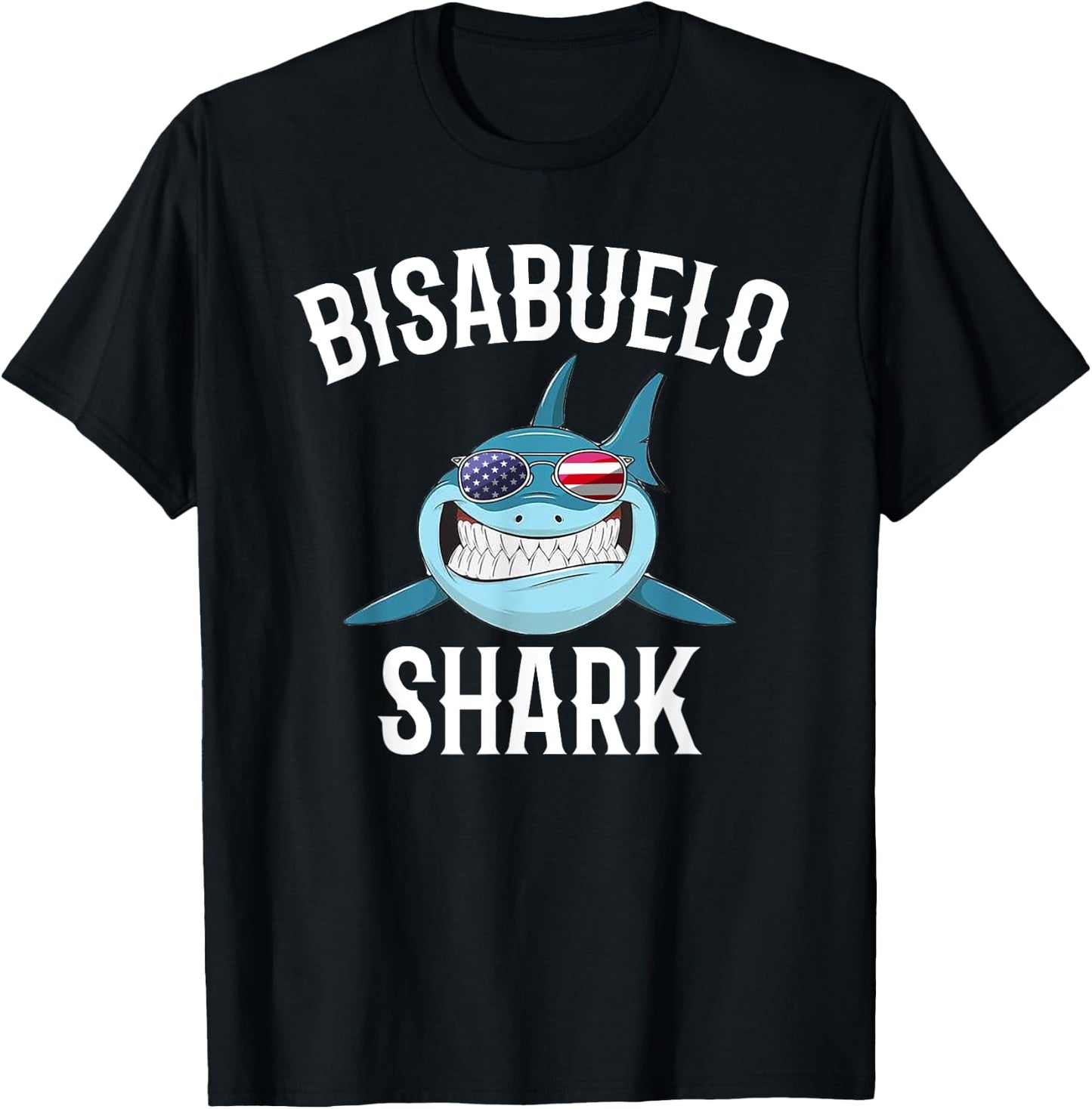 4th Of July Bisabuelo Shark Spanish Great Grandpa Patriotic Men T-Shirt - T-Shirt | Black