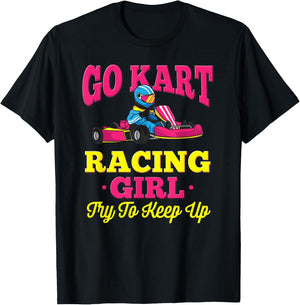 Go Kart Racing Girl - Funny Racing Gift - Go Cart Racer T-Shirt - T-Shirt | Black