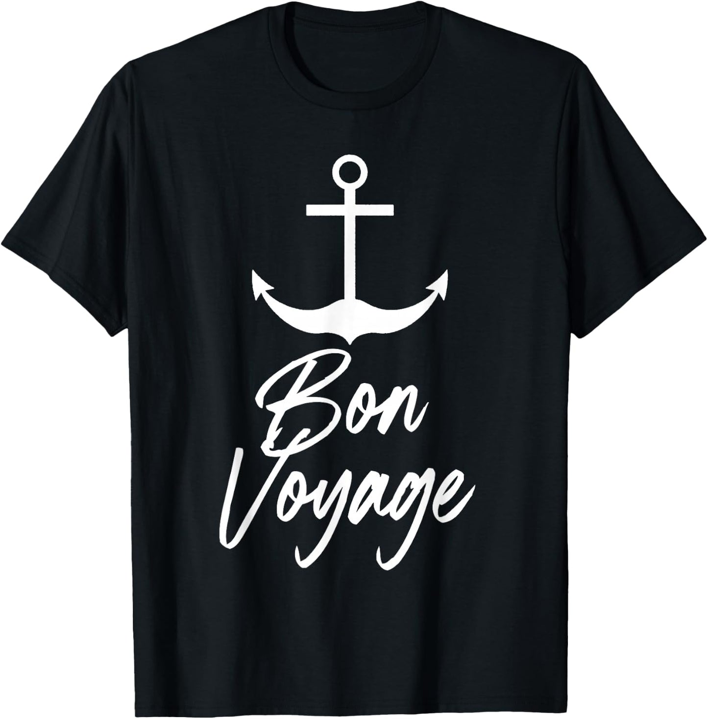 Nautical Bon Voyage anchor T-Shirt - T-Shirt | Black