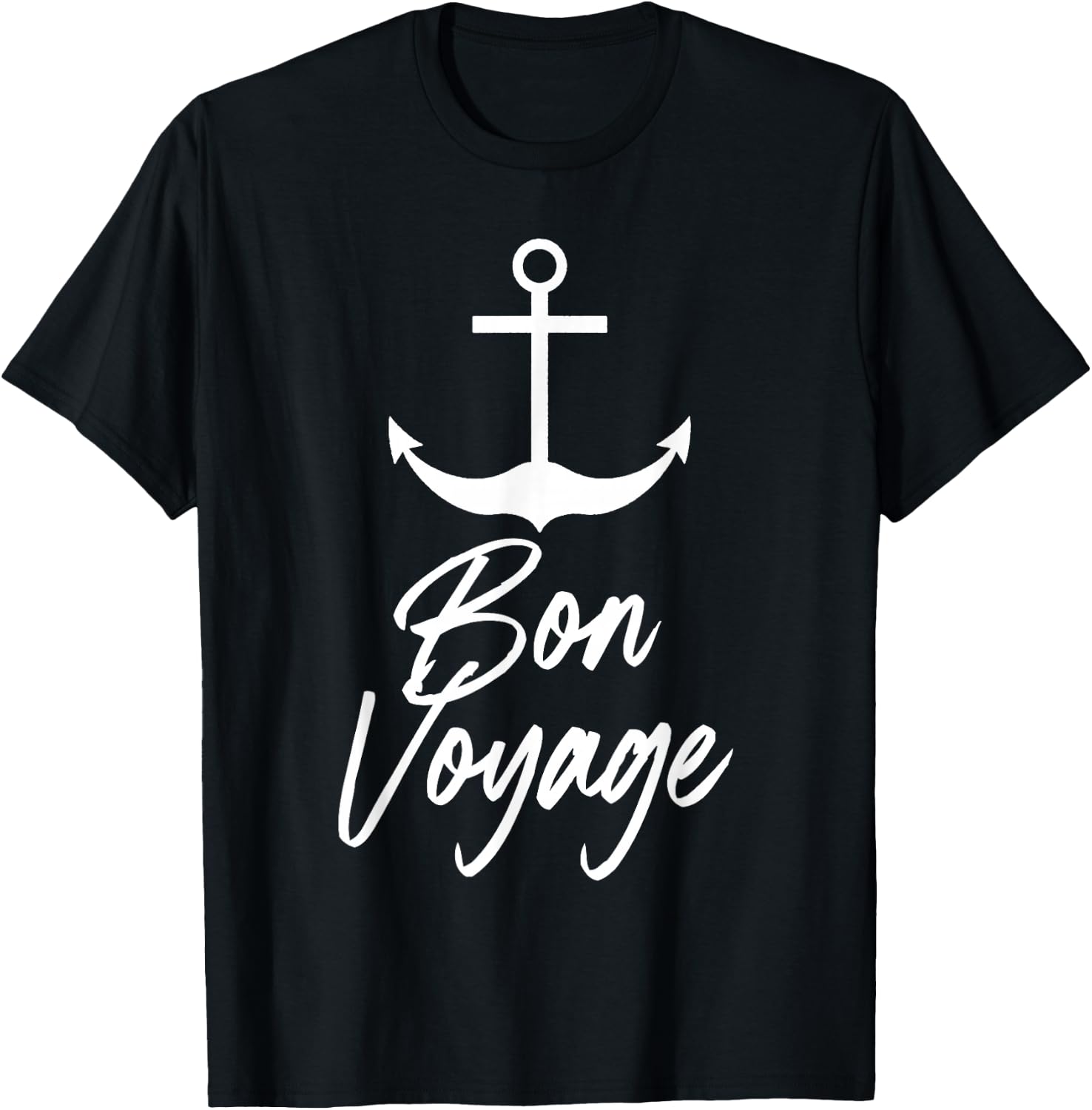 Nautical Bon Voyage anchor T-Shirt - T-Shirt | Black