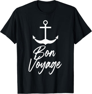 Nautical Bon Voyage anchor T-Shirt - T-Shirt | Black