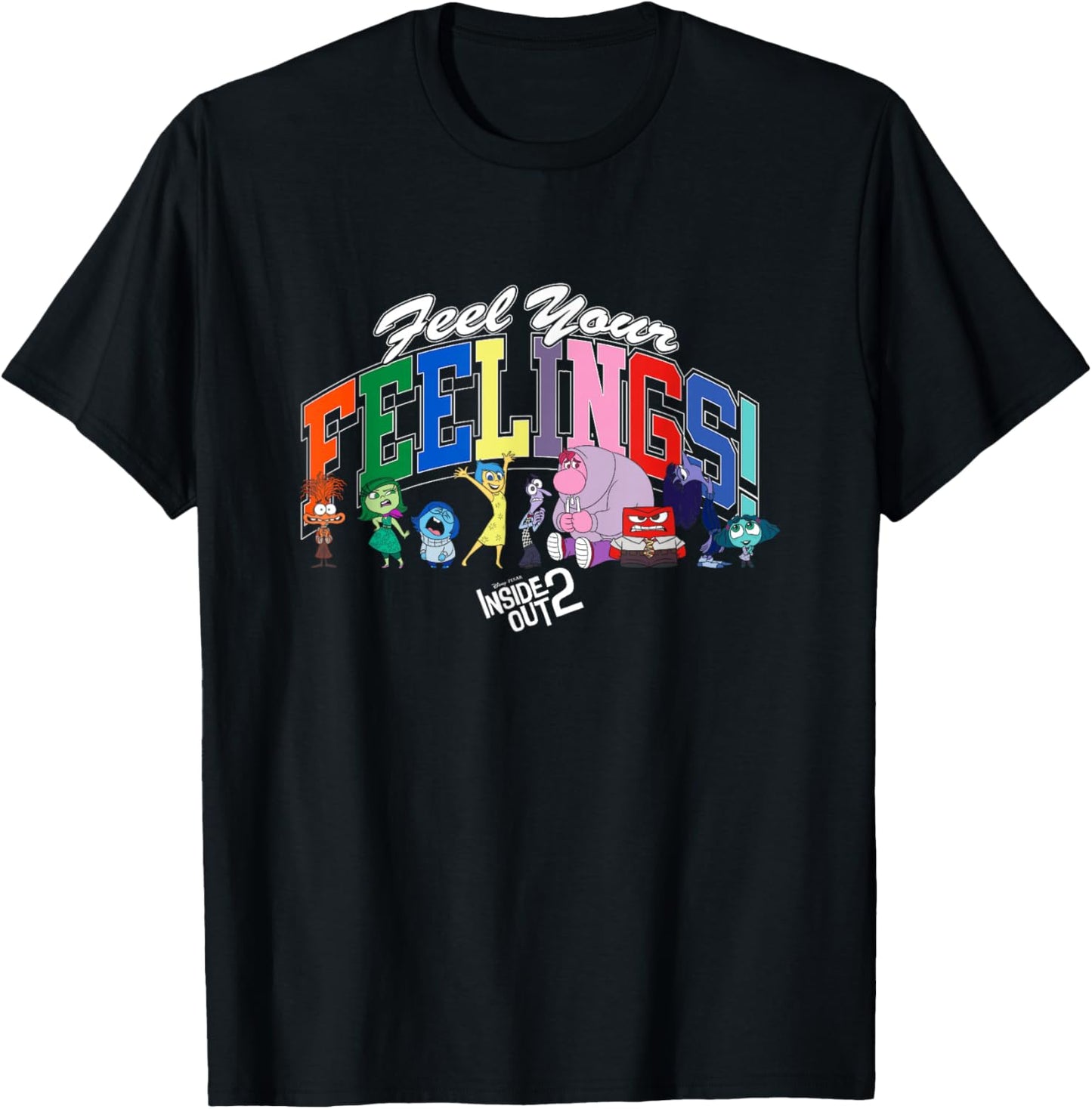 Disney Pixar Inside Out 2 Feel Your Feelings! Emotions Logo T-Shirt - T-Shirt | Black