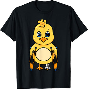 Chicken Broken Bones Foot Leg Injury Recovery Rehab Gift T-Shirt - T-Shirt | Black