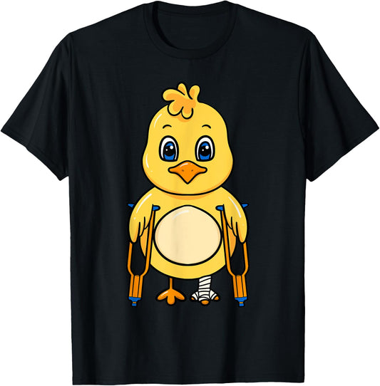 Chicken Broken Bones Foot Leg Injury Recovery Rehab Gift T-Shirt - T-Shirt | Black