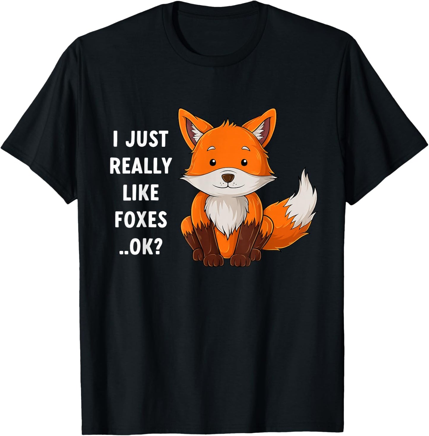Funny Fox Animal Lover I Really Like Foxes Kids Boys Girls T-Shirt - T-Shirt | Black